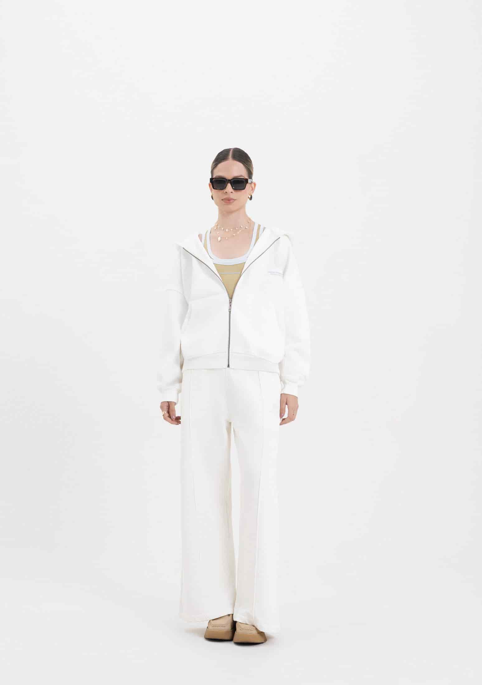 Across The Lines White Zip Hoodie - miniatura 6
