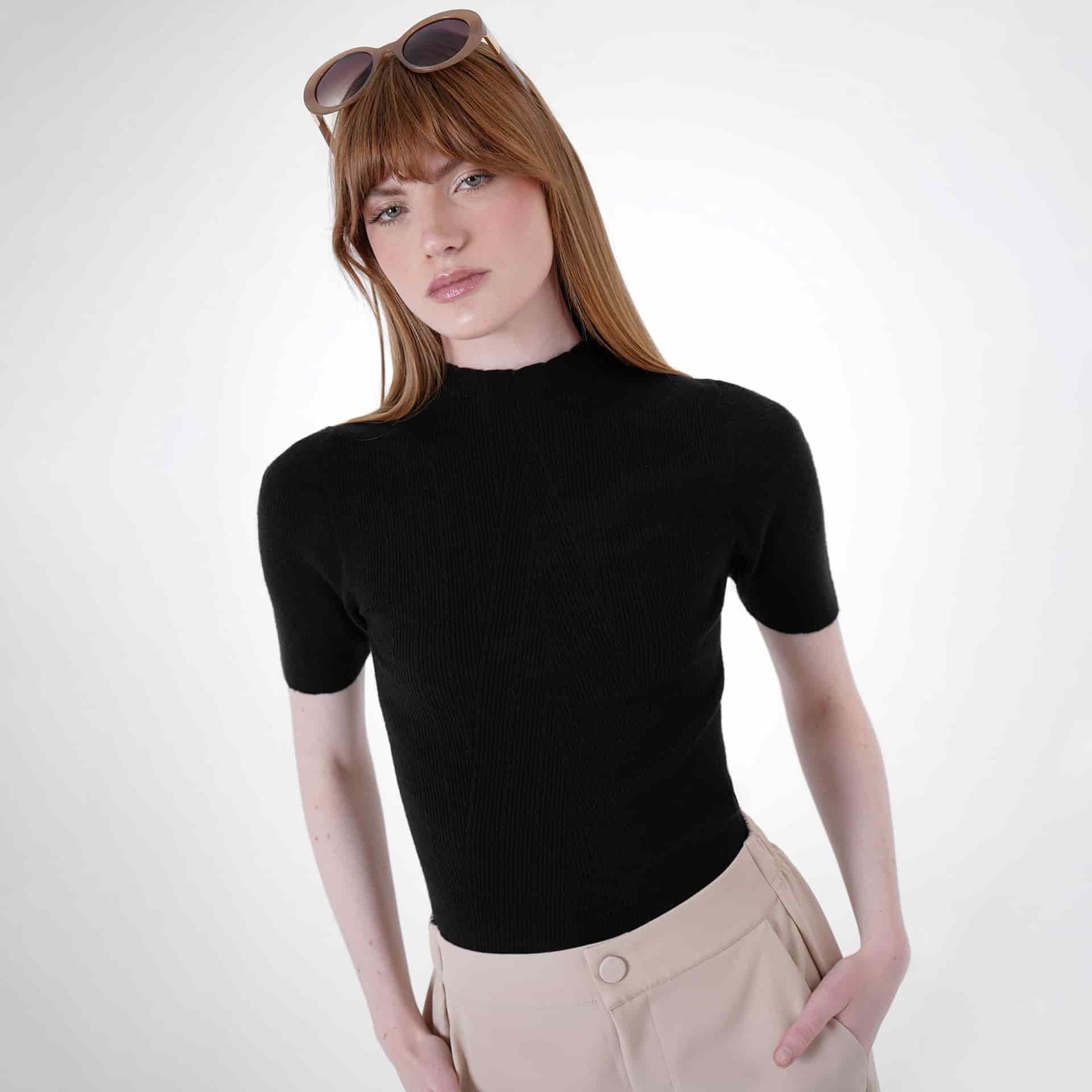 Sweater cuello alto manga al codo - miniatura 6