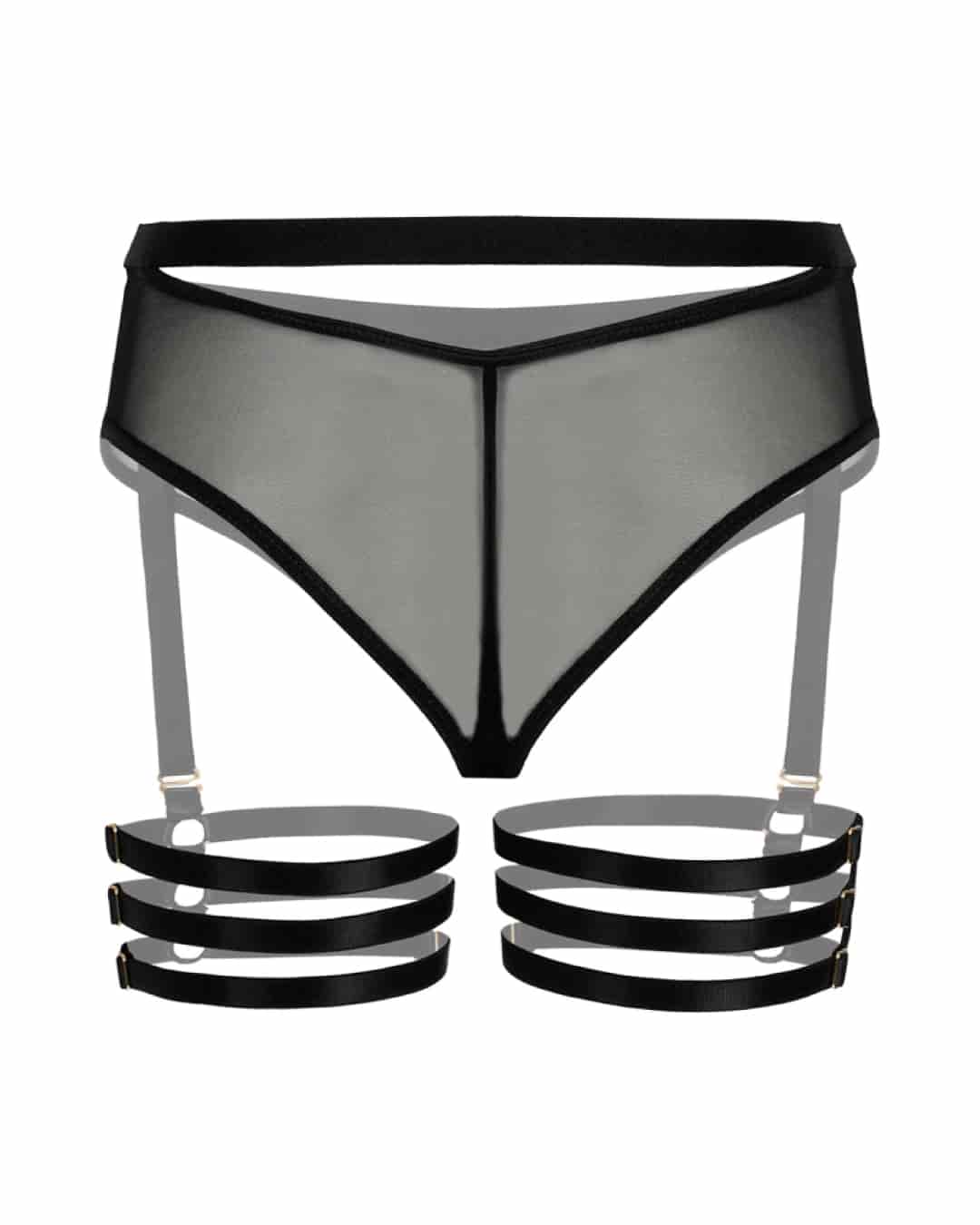 Panty alto con ligueros - SO SEXY NEGRO Tallas: S-L-XL - miniatura 5