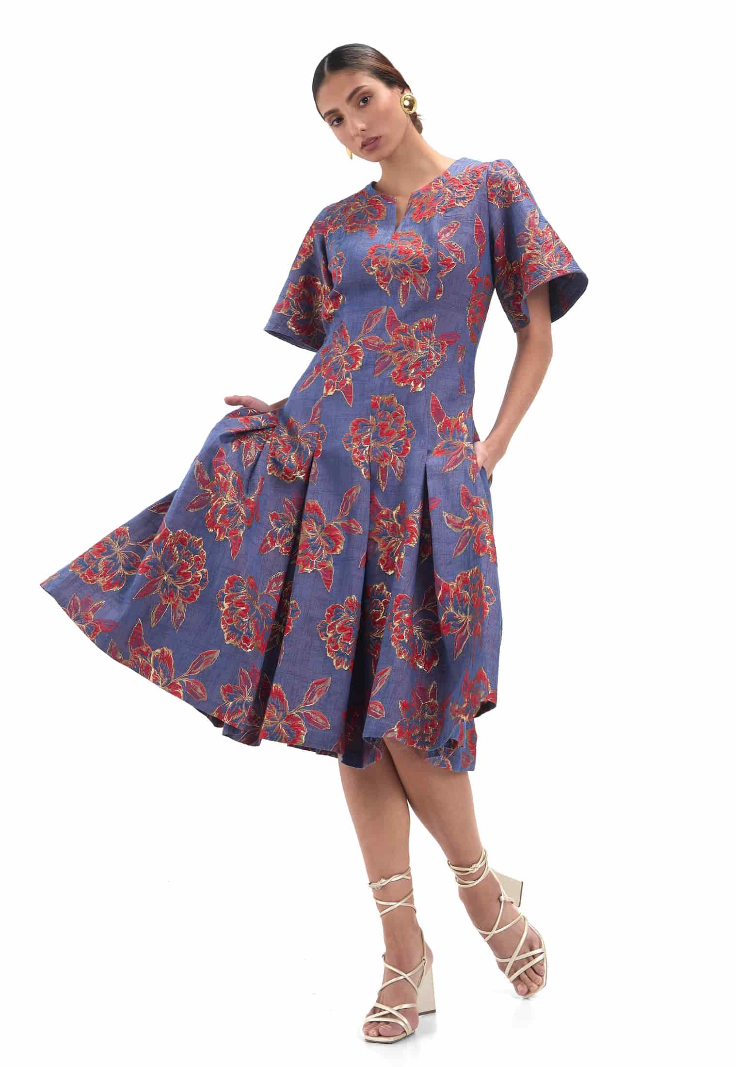 VESTIDO GOLDENBLUE JACQUARD - miniatura 2
