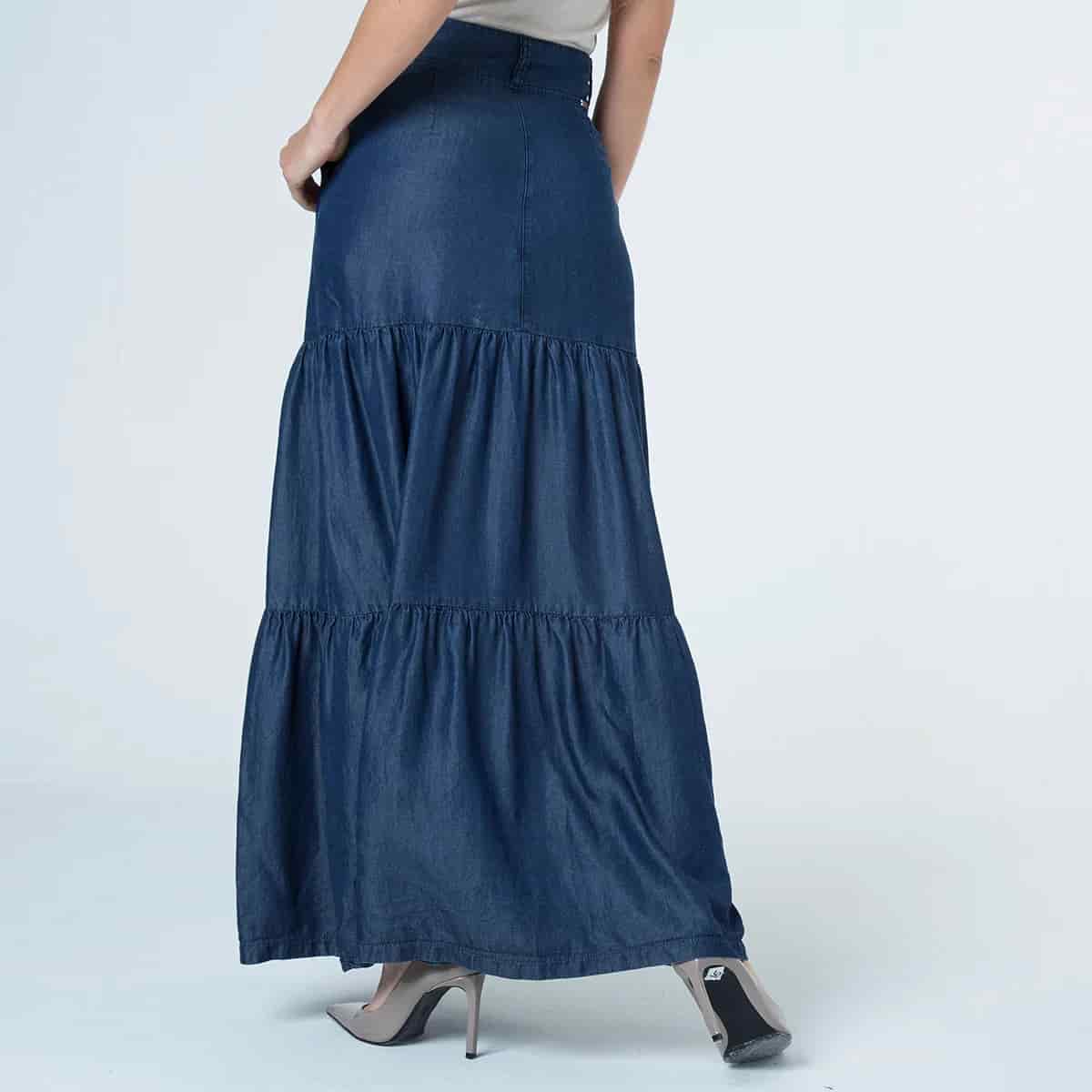 Falda Larga Denim Drk - miniatura 4
