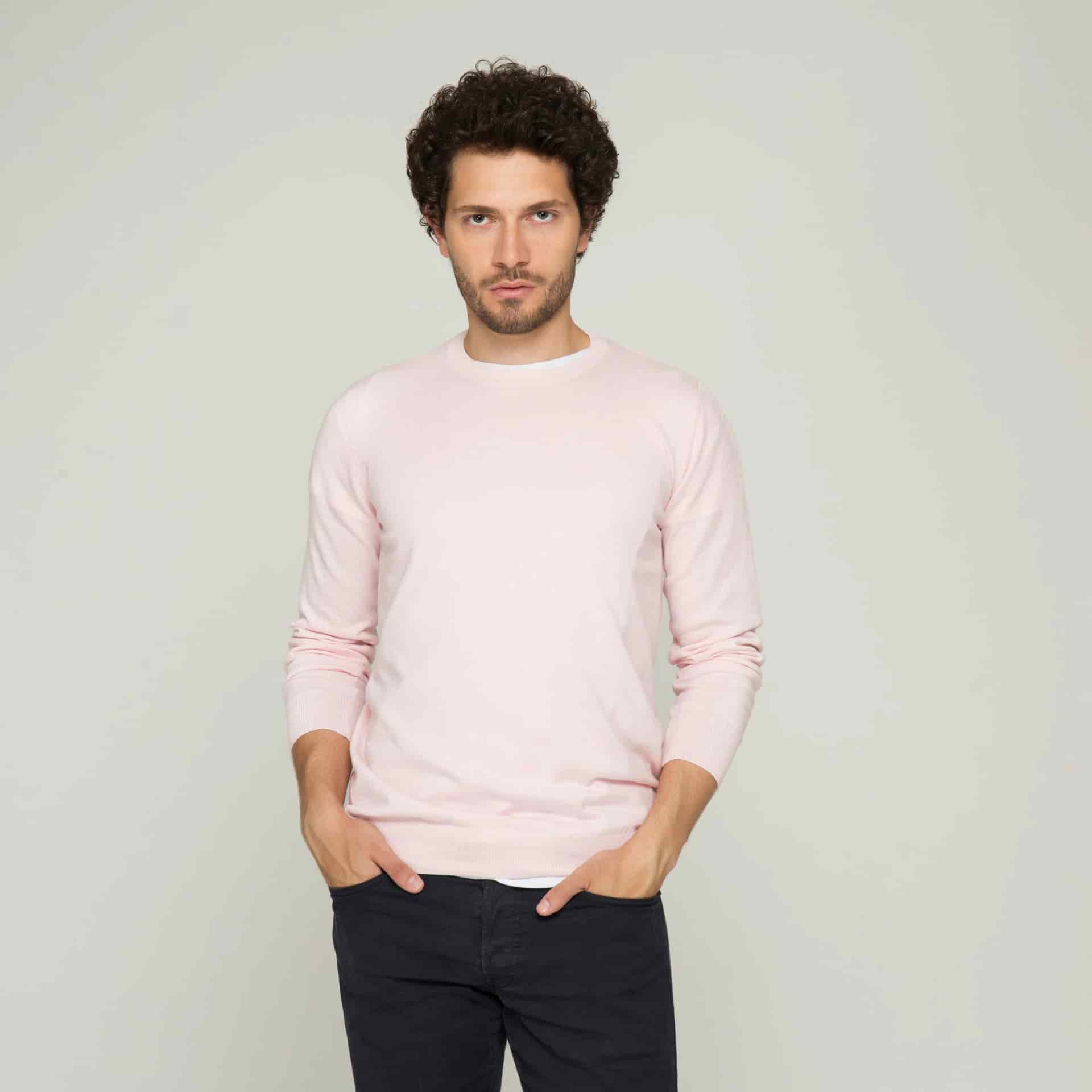 Saco Cuello Redondo Algodón Rosa Bebé - miniatura 1
