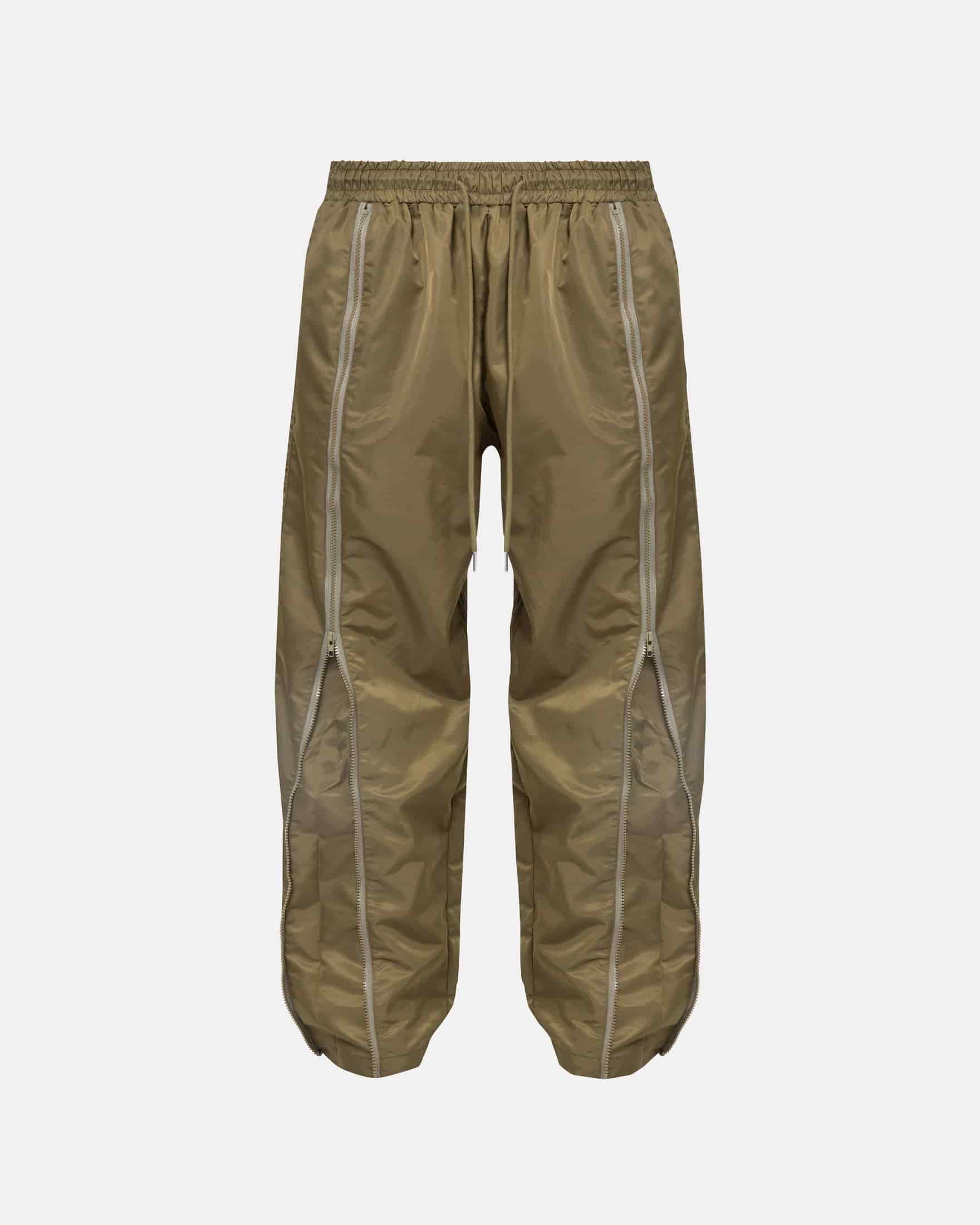 Basics Panelled Zip Up Cargo Pants Green - miniatura 1