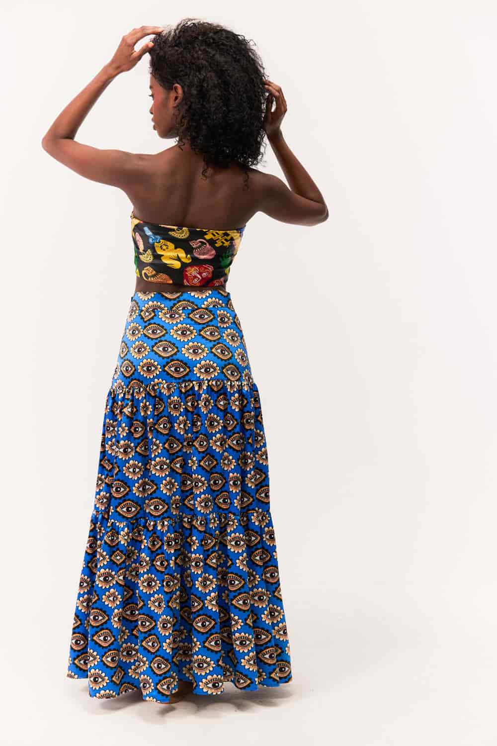 Maxi Falda / Estampado Ojos Sentido Precolombino - miniatura 2