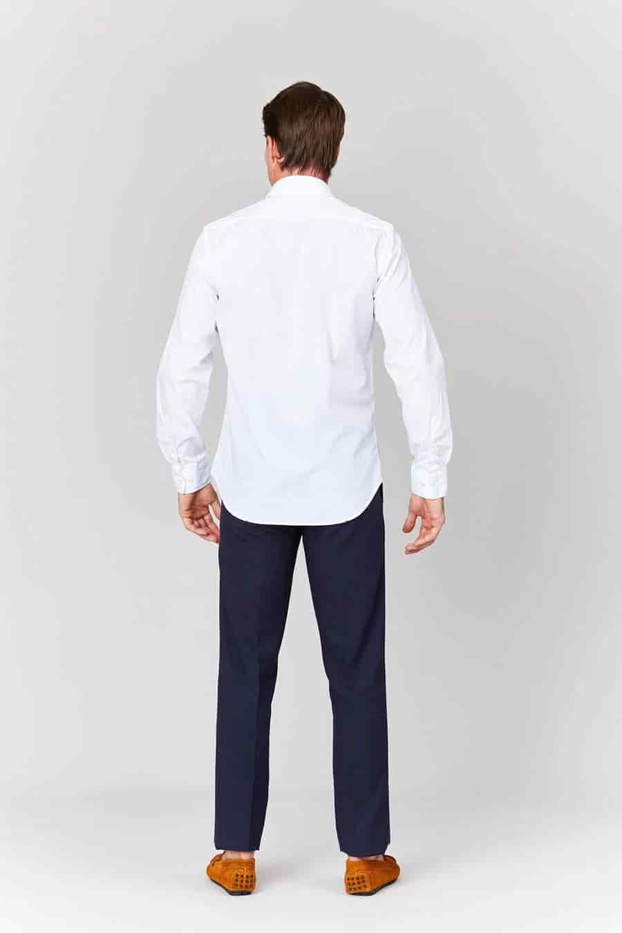 Men's cotton shirt white muslin - miniatura 4