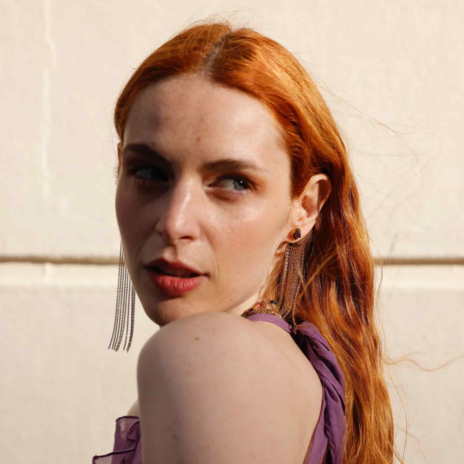 Stone Chain Earrings - miniatura 2