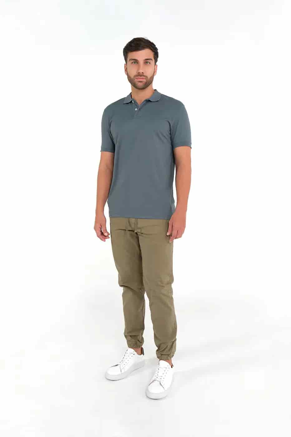 Camiseta Polo 100% Algodón Azul Stormy - miniatura 2