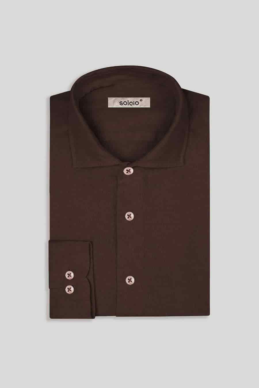 Men's linen shirt deeptaupe - miniatura 5