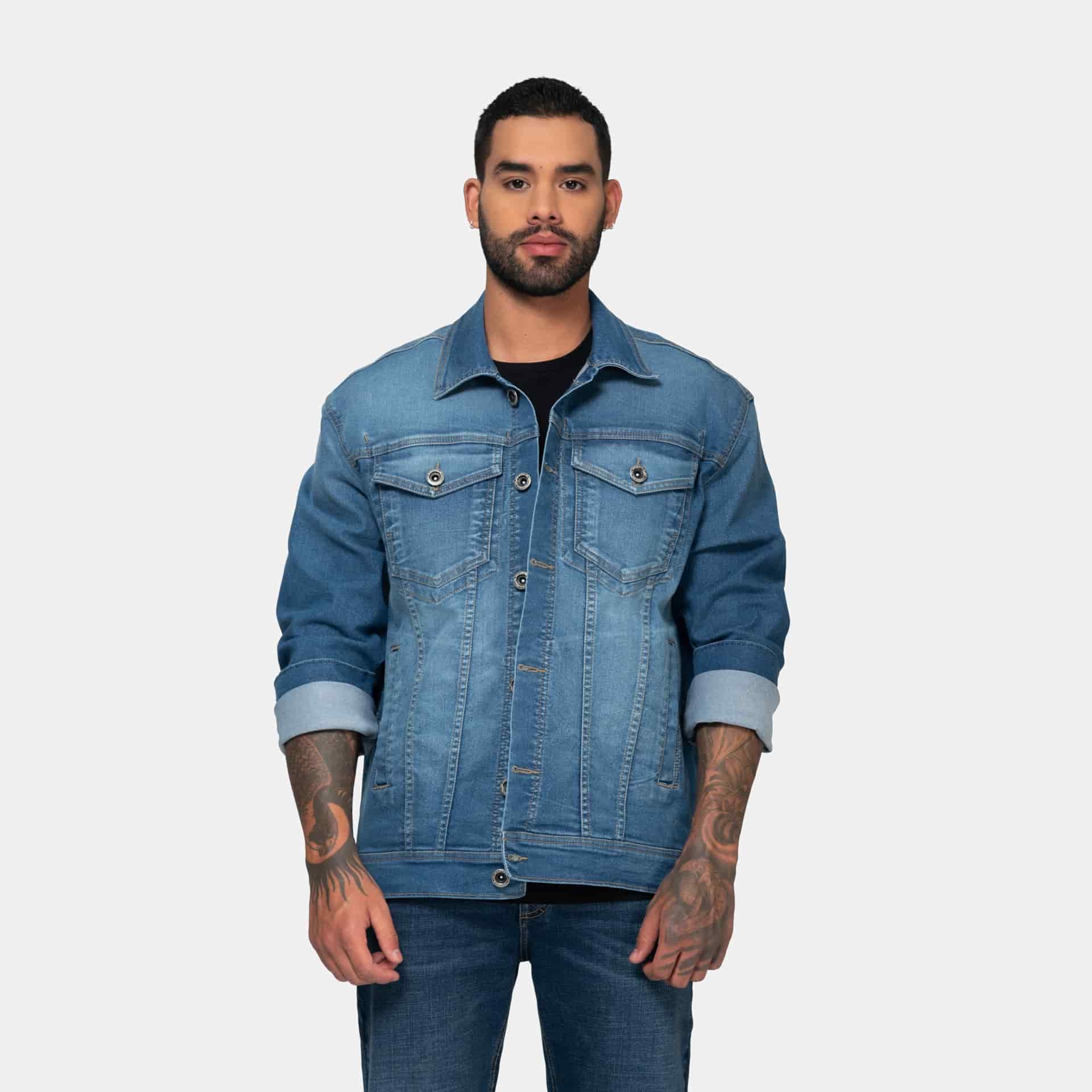 Chaqueta Denim Clásica Azul Medio - miniatura 2