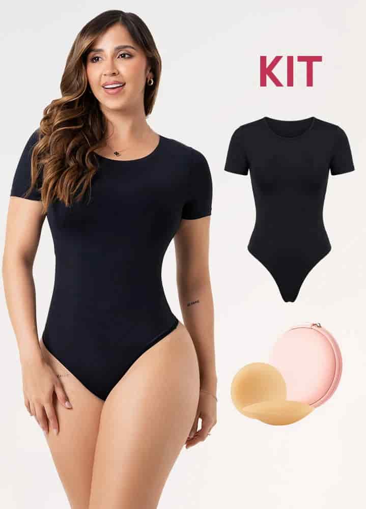 Kit Salome TD01L5: Body Manga Corta + Cubre Pezones Invisibles - miniatura 3