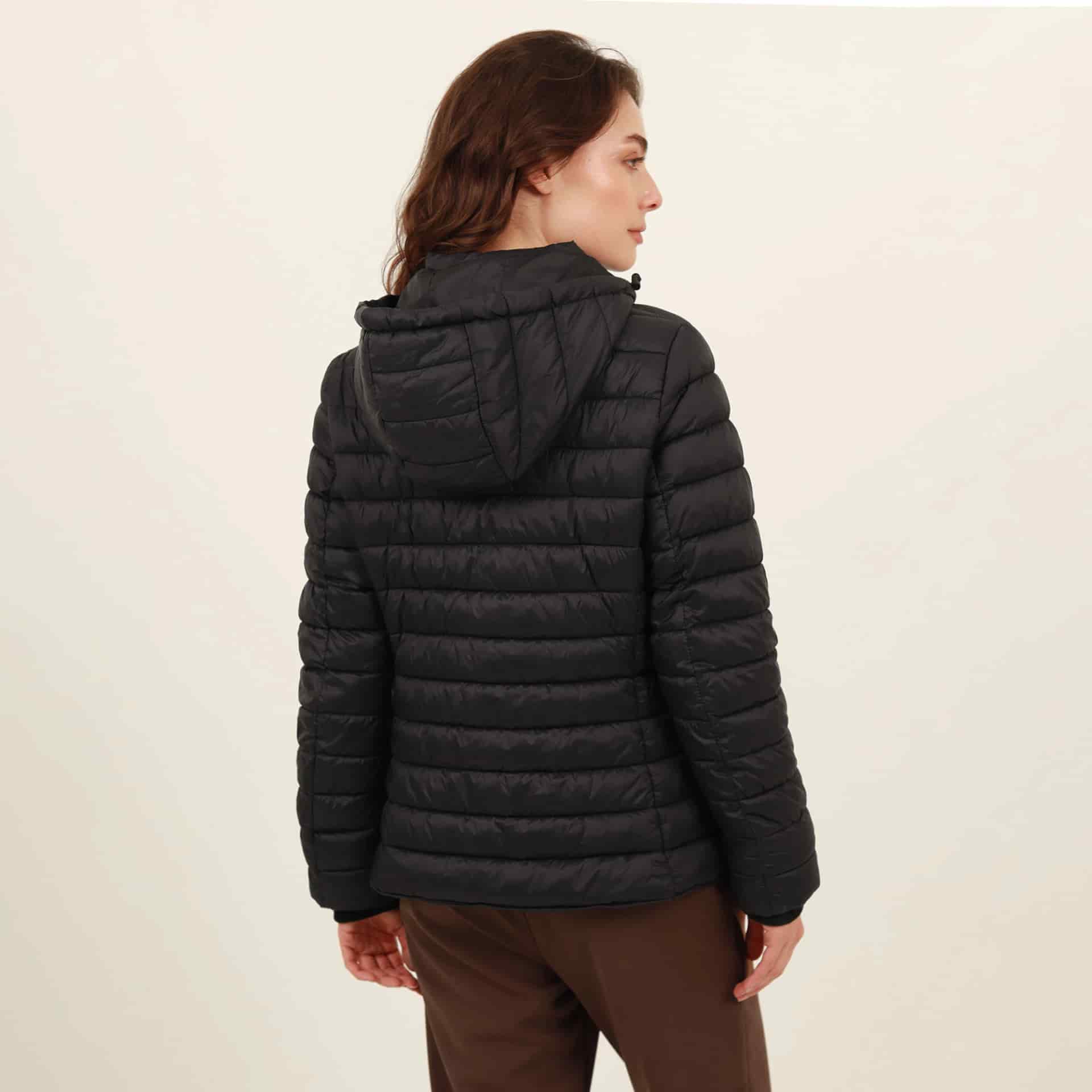 Chaqueta acolchada básica cuello alto con capucha - miniatura 40
