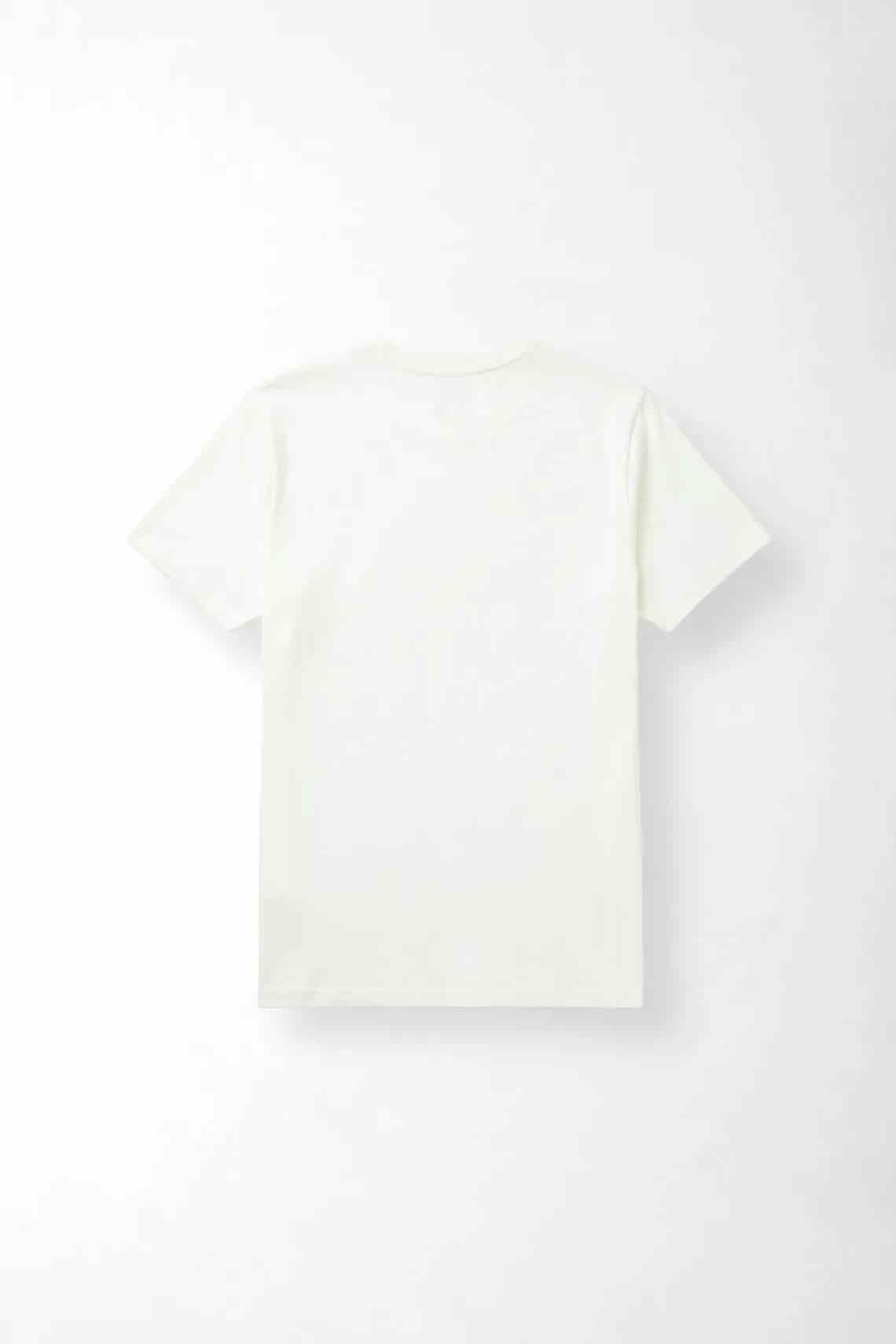 Camiseta regular con mini gráfico al pecho de algodón blanco para hombre - miniatura 5