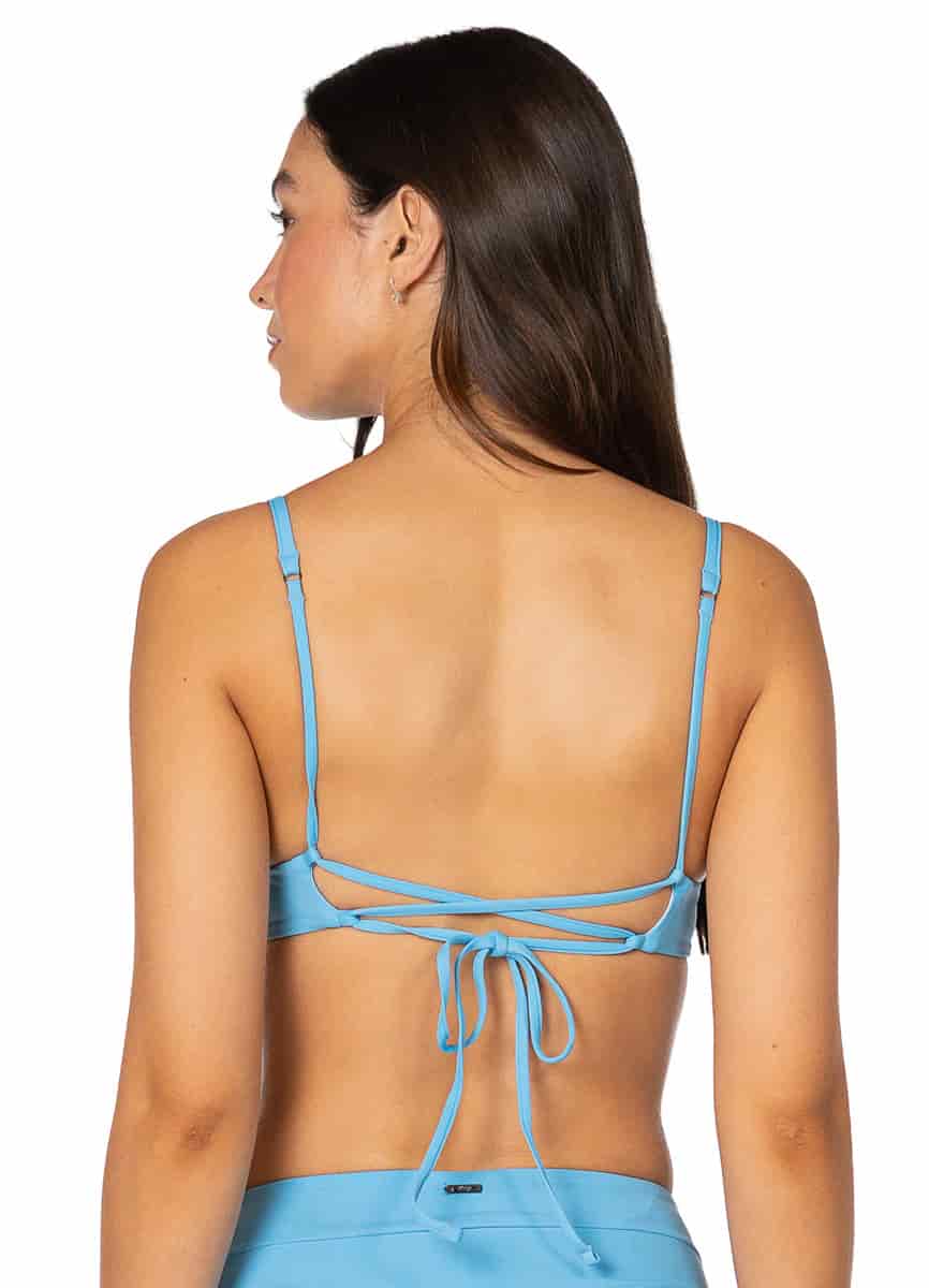 Maaji Stone Blue Parade Long Line Triangle Bikini Top - miniatura 4