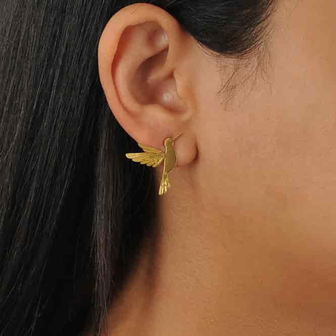 Aretes topo colibrí alas del alma - miniatura 2