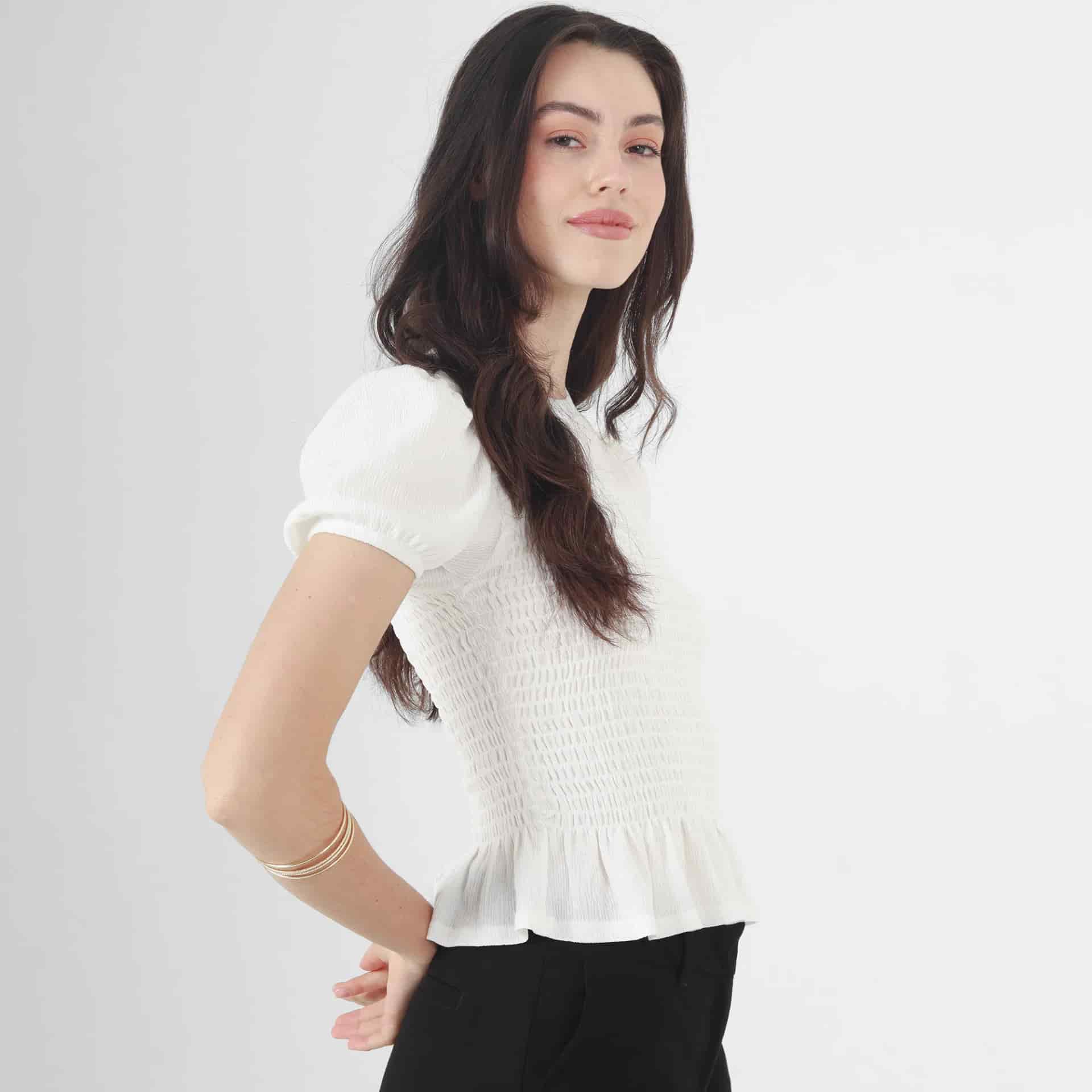 Blusa Cuello Redondo Manga Corta - miniatura 1