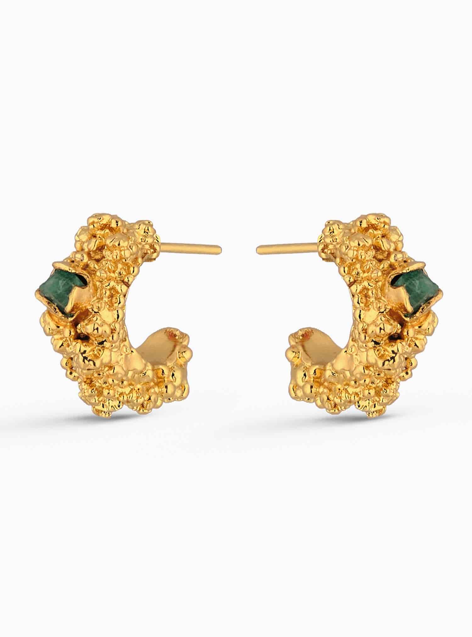 Aura Emerald Hoops Small - miniatura 1