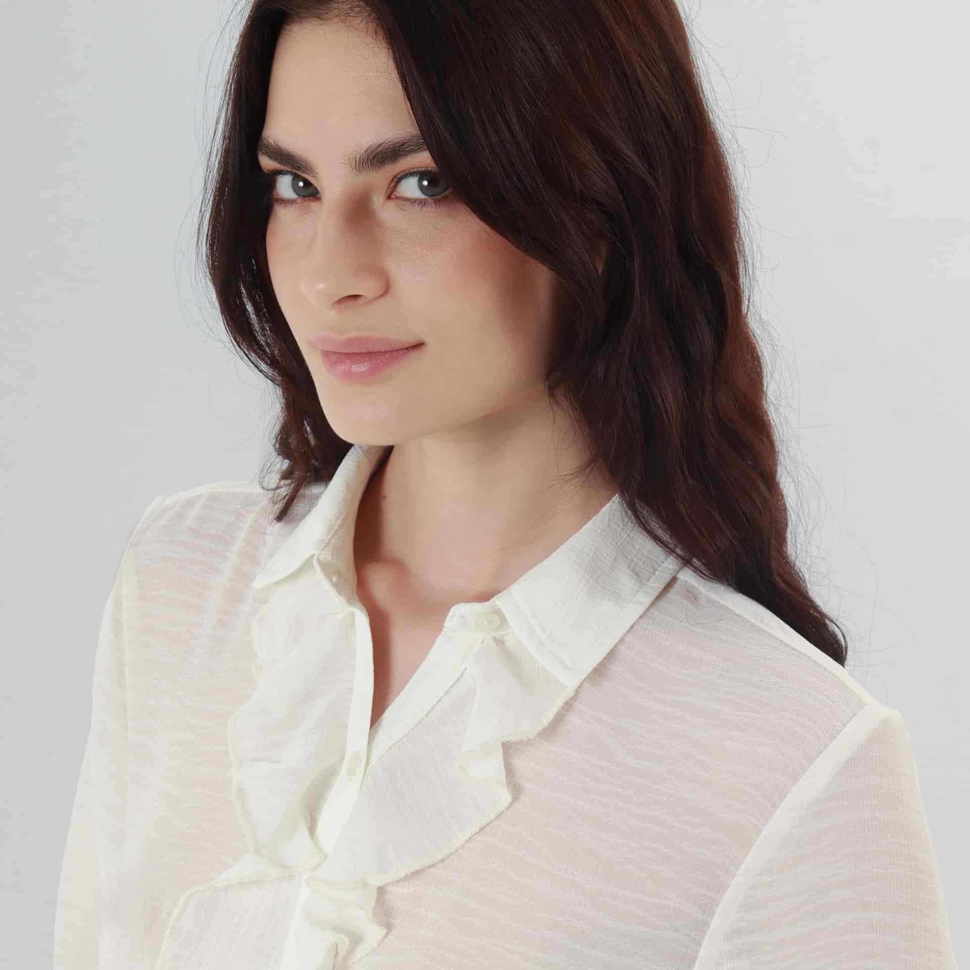 Blusa Cuello Camisero Manga 3/Cuartos - miniatura 4