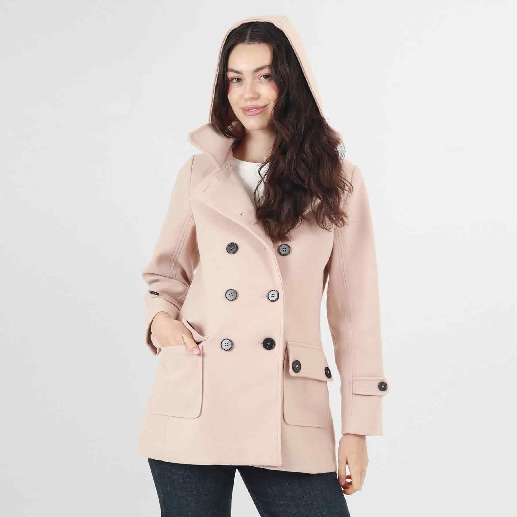 Chaqueta abrigo trench cruzado cuello solapa con capucha - miniatura 10