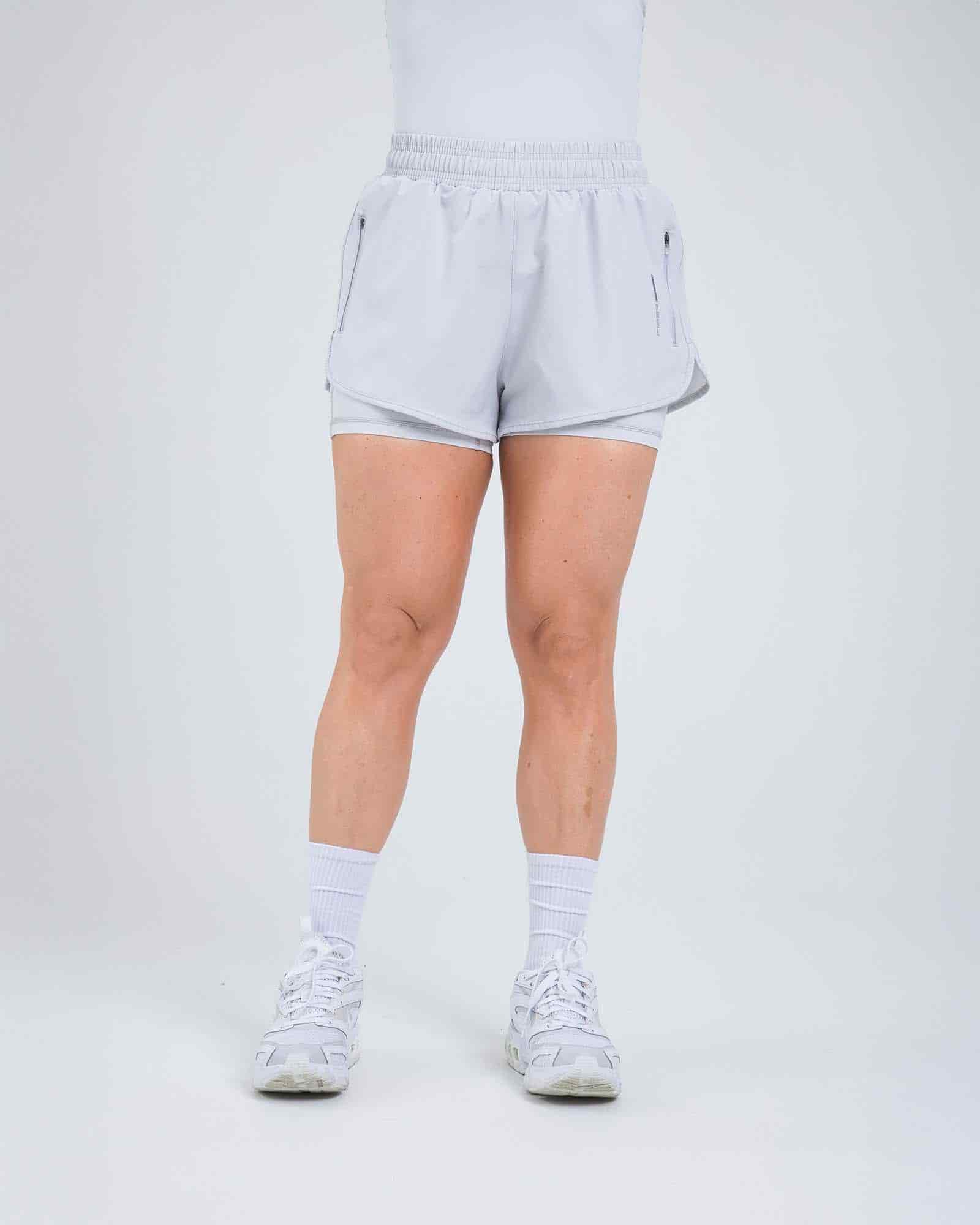 Short running trail dual gris cloud outdoor FIBER - miniatura 9