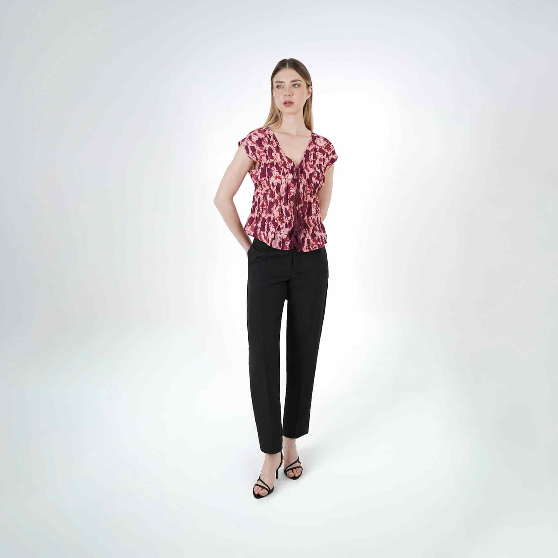 Blusa Cuello V Manga Sisa - miniatura 5