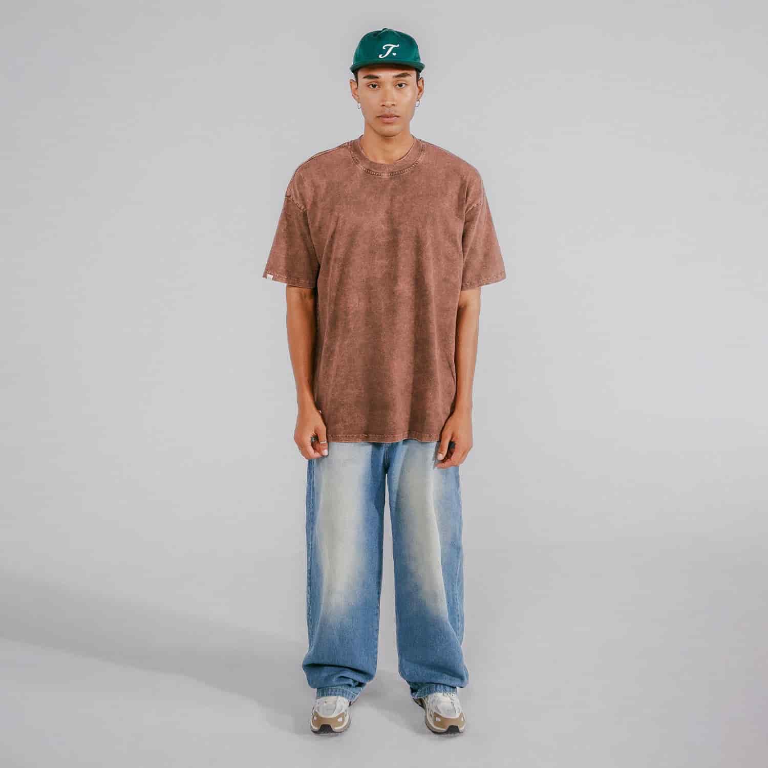 Oversized Washed T- Shirt - Brown - miniatura 6