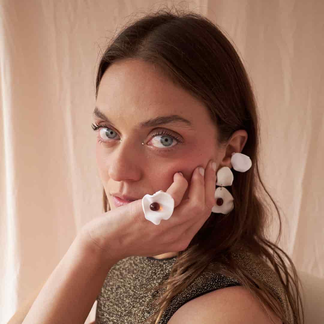 Aretes Lucié Petalo Doble - miniatura 5