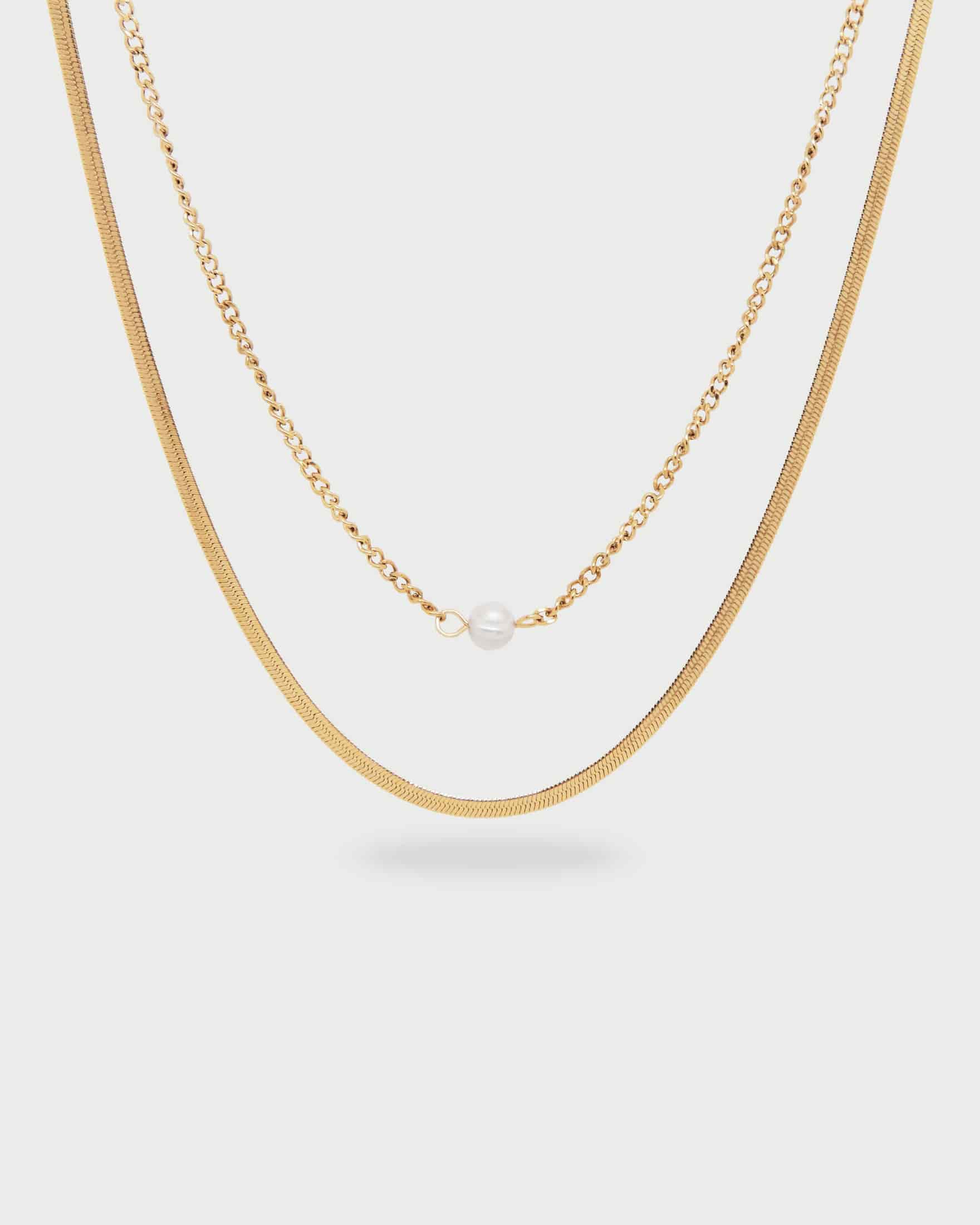 Collar Doble Oro Perla - miniatura 3