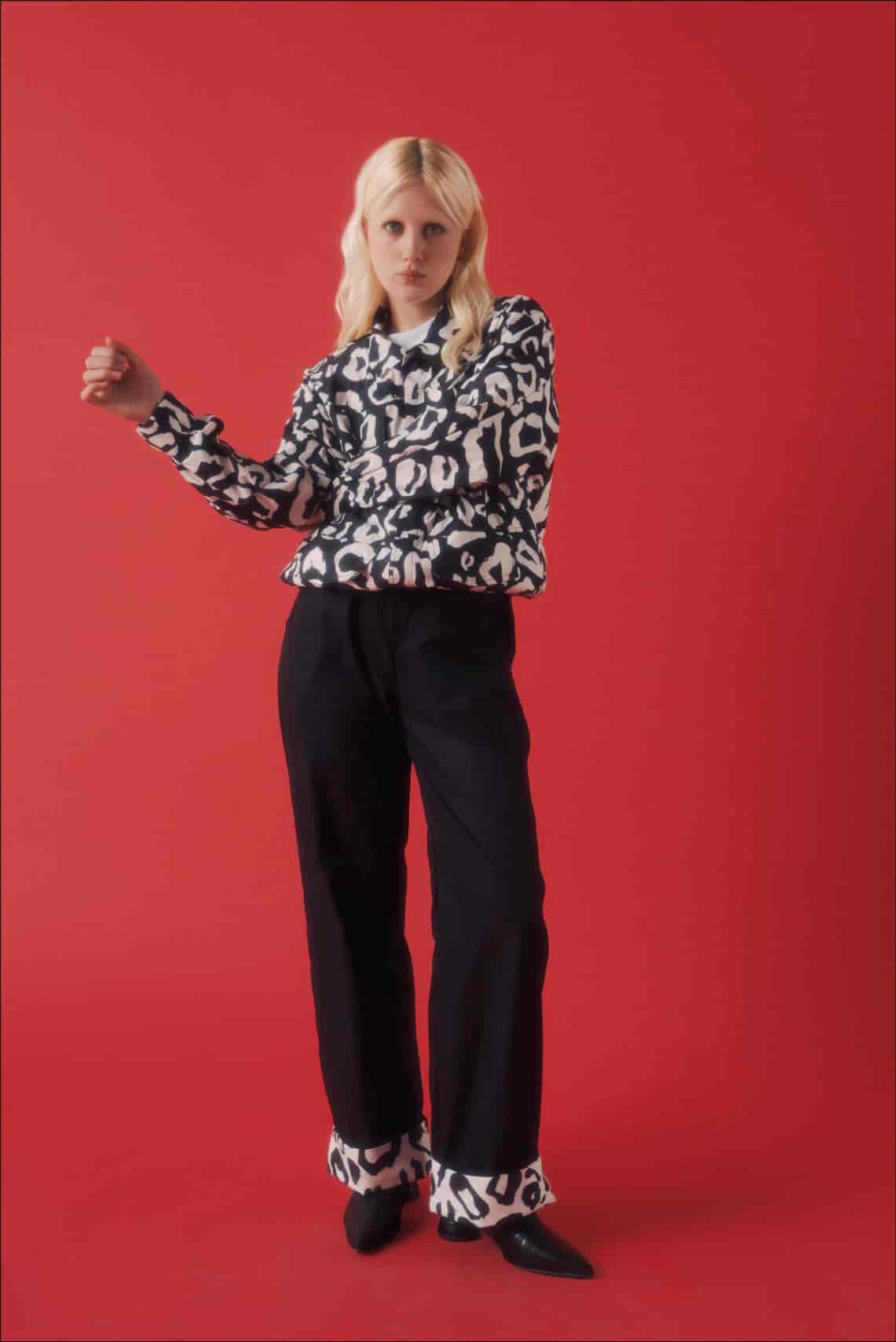Black & Leopard Hem Pant - miniatura 6