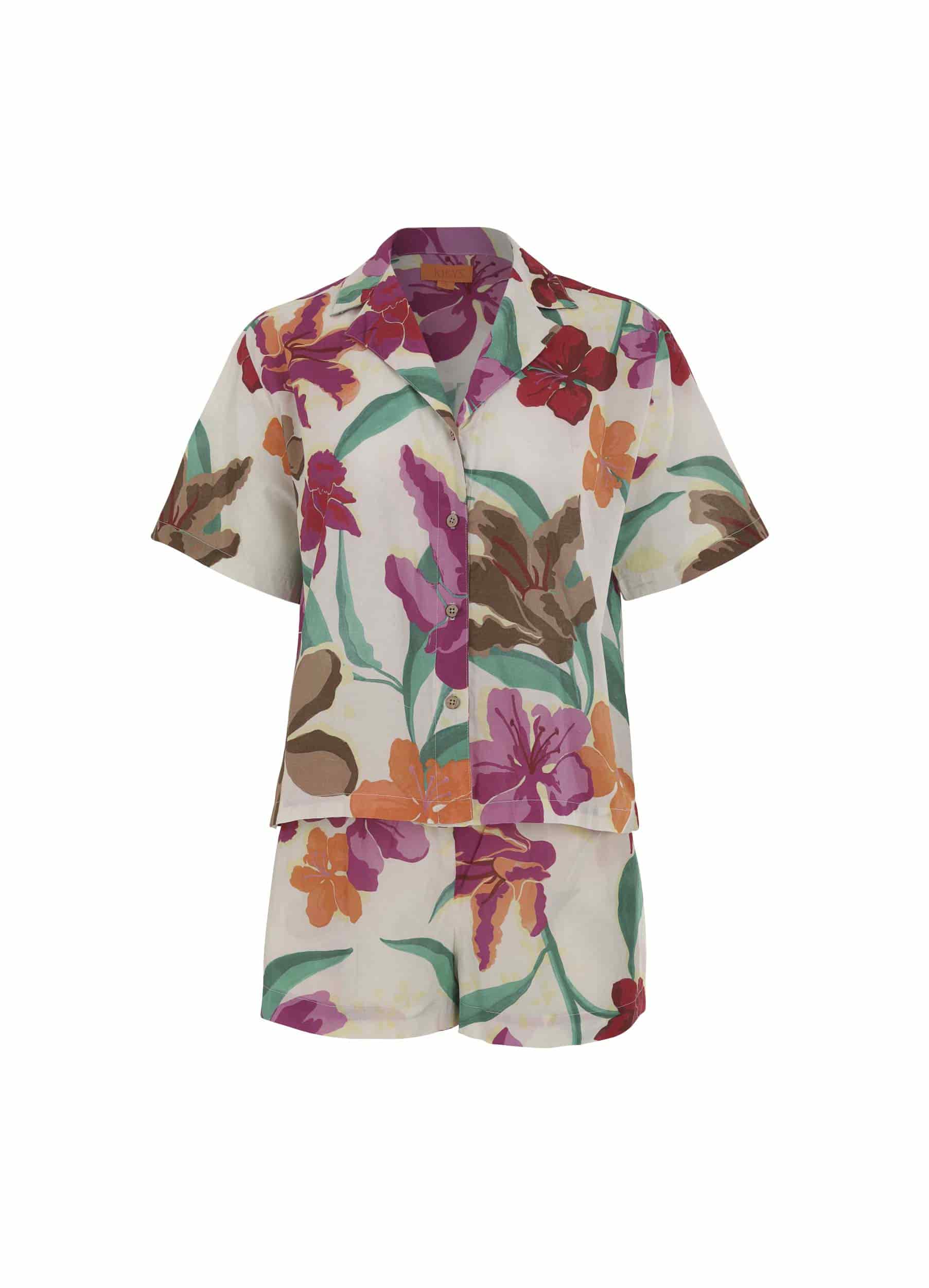 FLOWERS PIJAMA SET SHORT 23167 - miniatura 5
