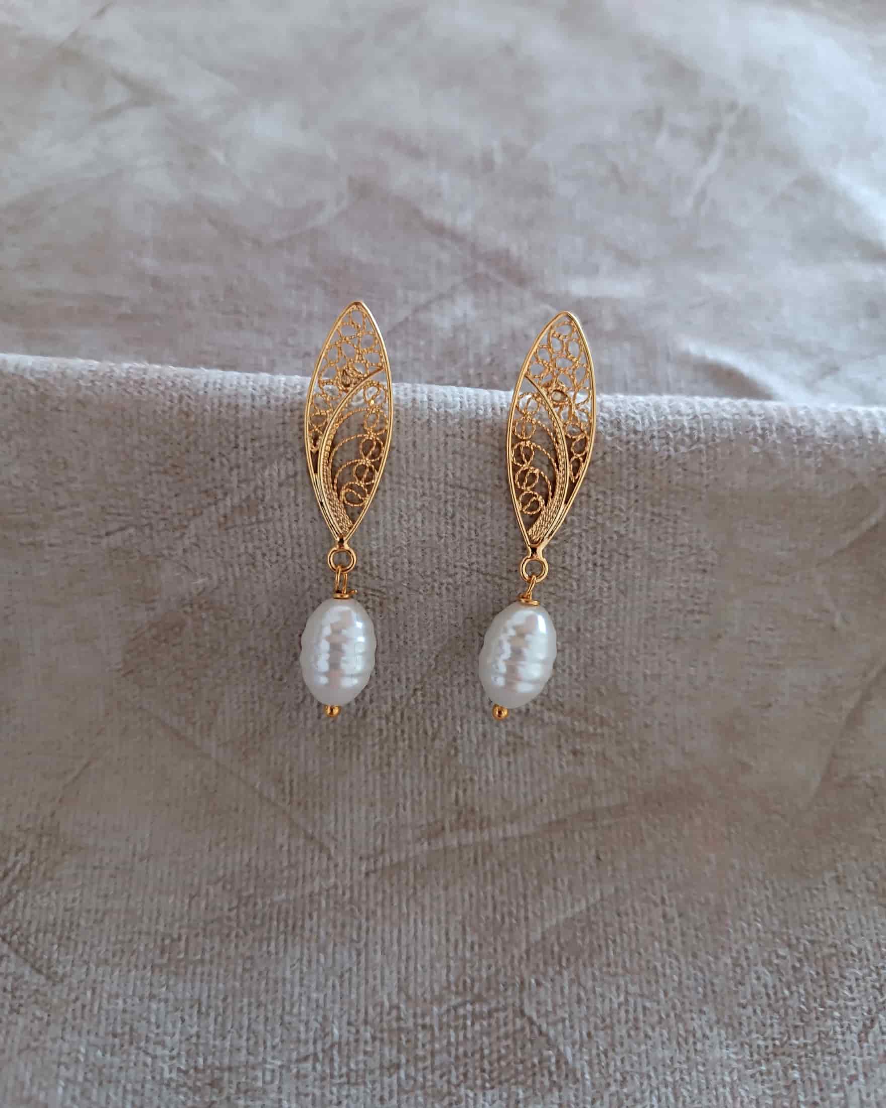 Aretes filigrana y perla Belinda - miniatura 4
