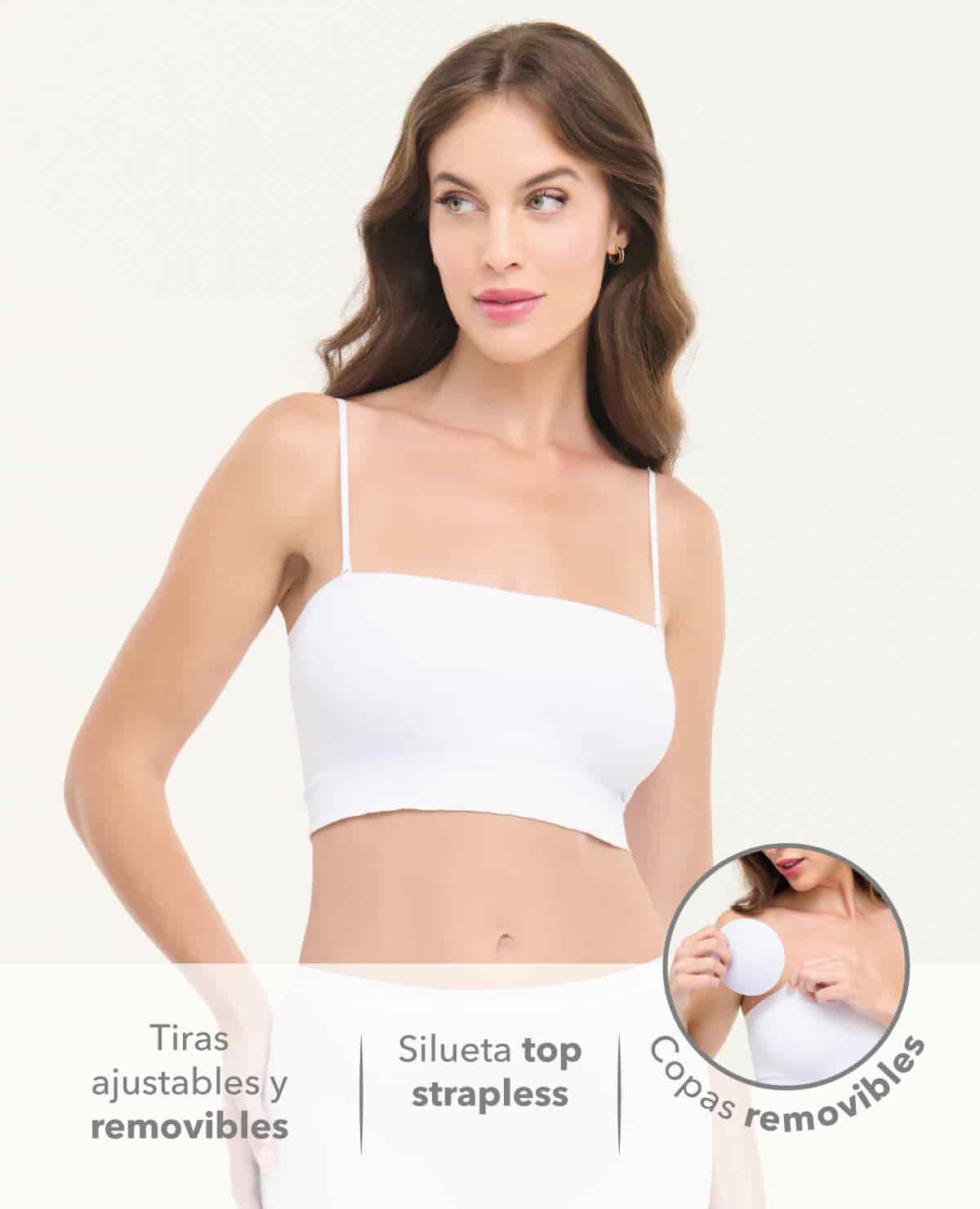Top Seamless | 2 en 1 | Copas Removibles | Tiras Ajustables y Removibles - miniatura 4