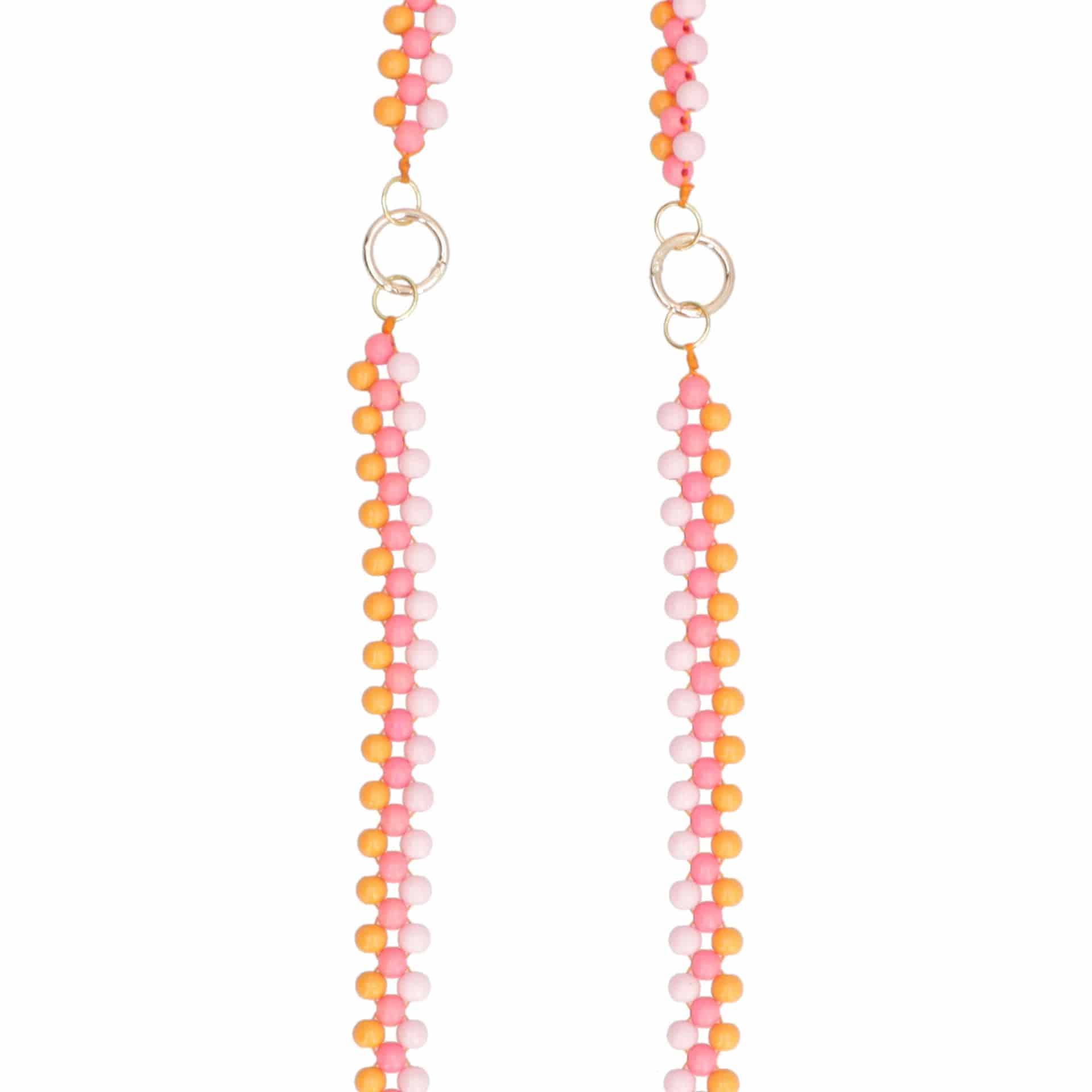 Strap Viajero En Chaquira De Madera - Ocaso Naranja - miniatura 5