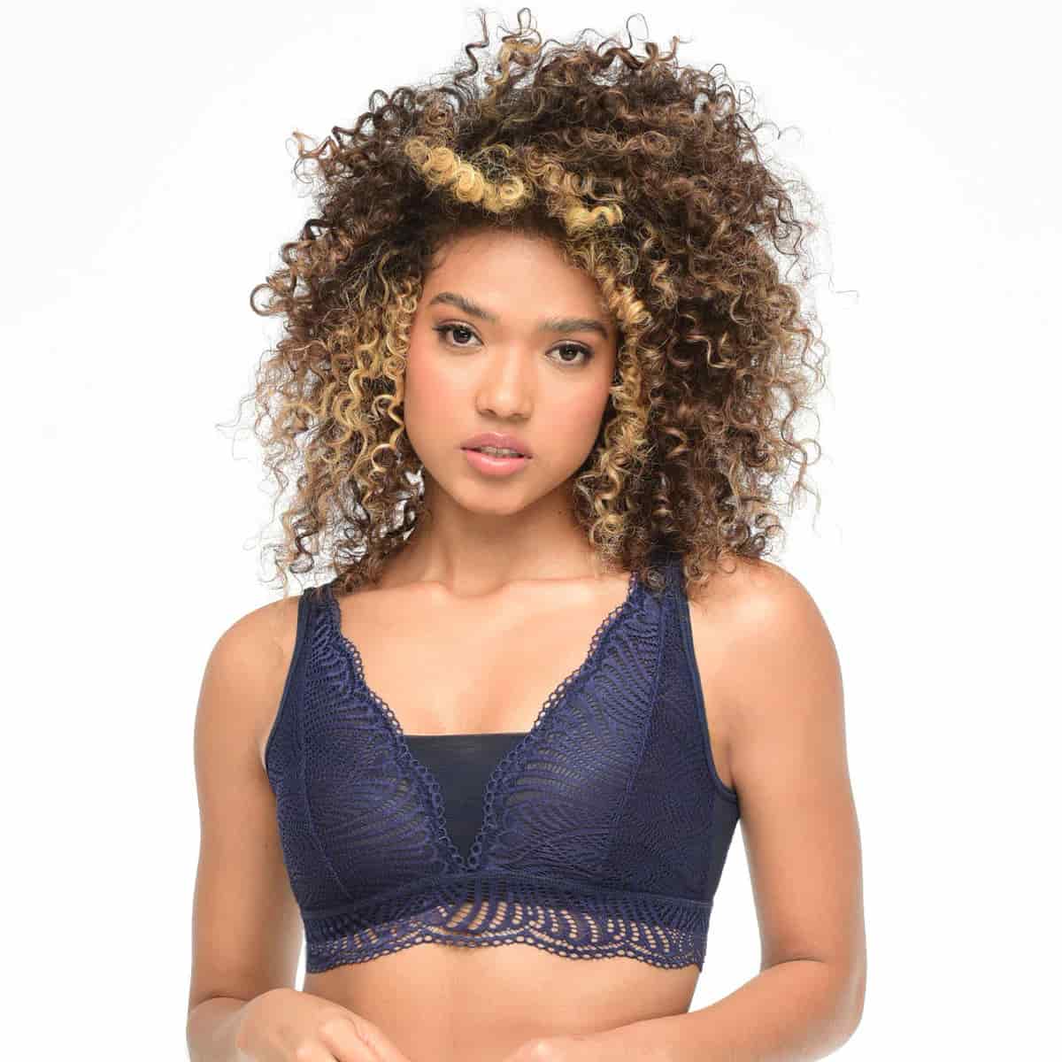 BRALETTE CON SILUETA TRIANGULAR EN ENCAJE - miniatura 5