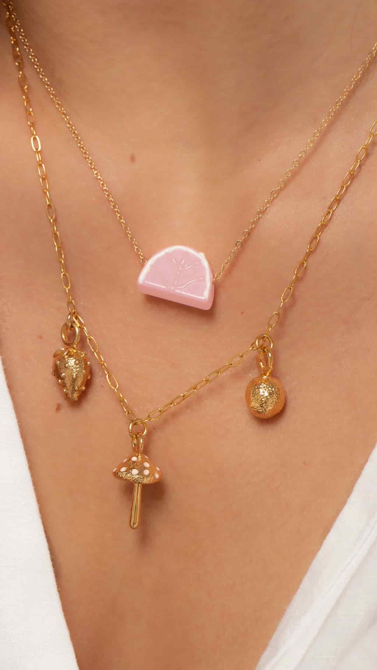 Set X2 Collares Frutas + Aretes - miniatura 2