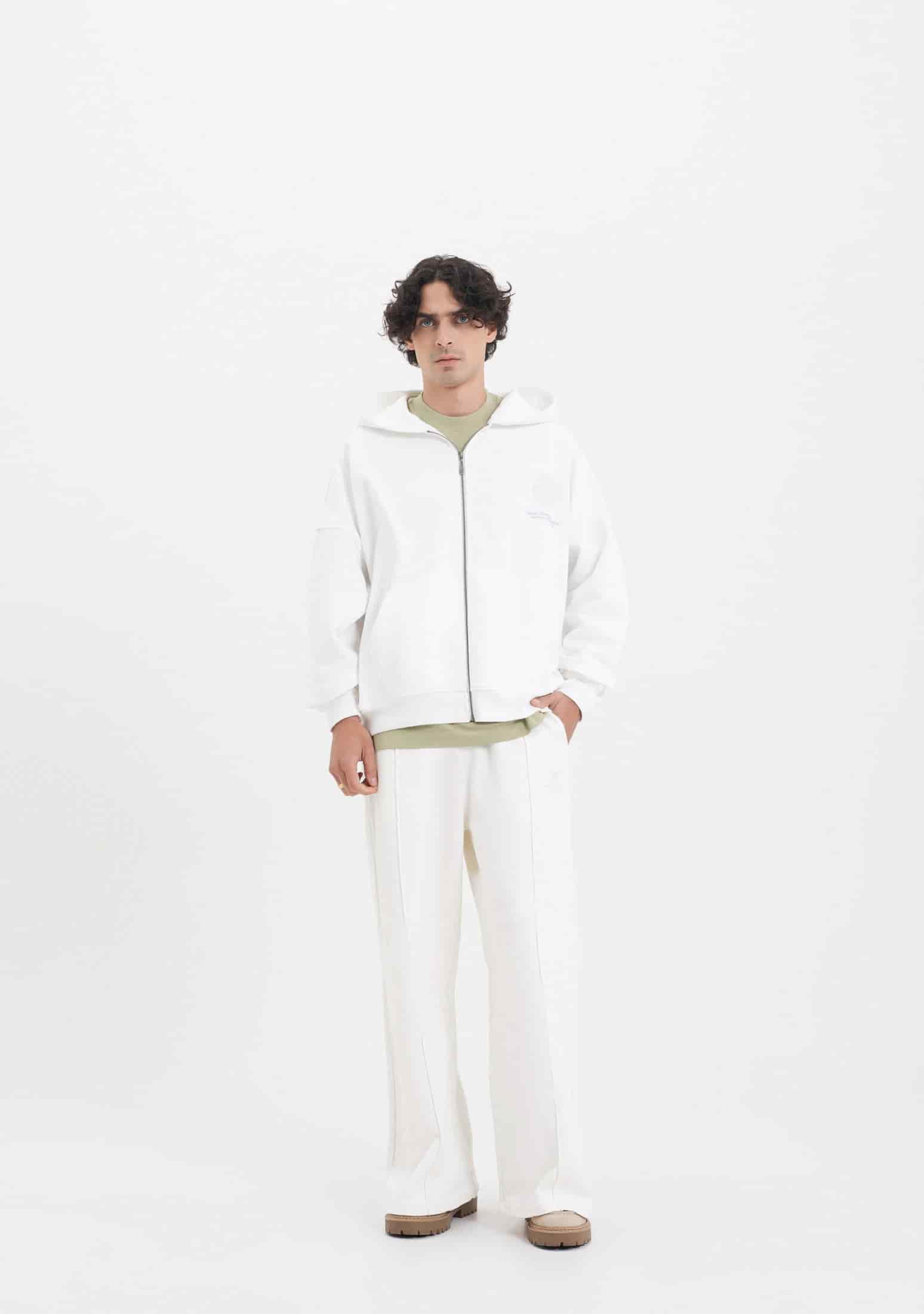 Across The Lines White Zip Hoodie - miniatura 5