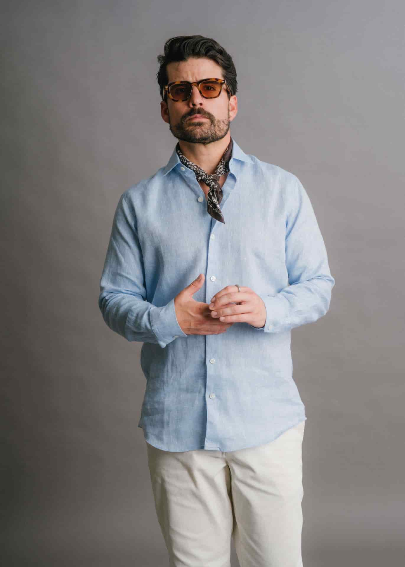 Camisa Provenza Azul Clara - miniatura 4