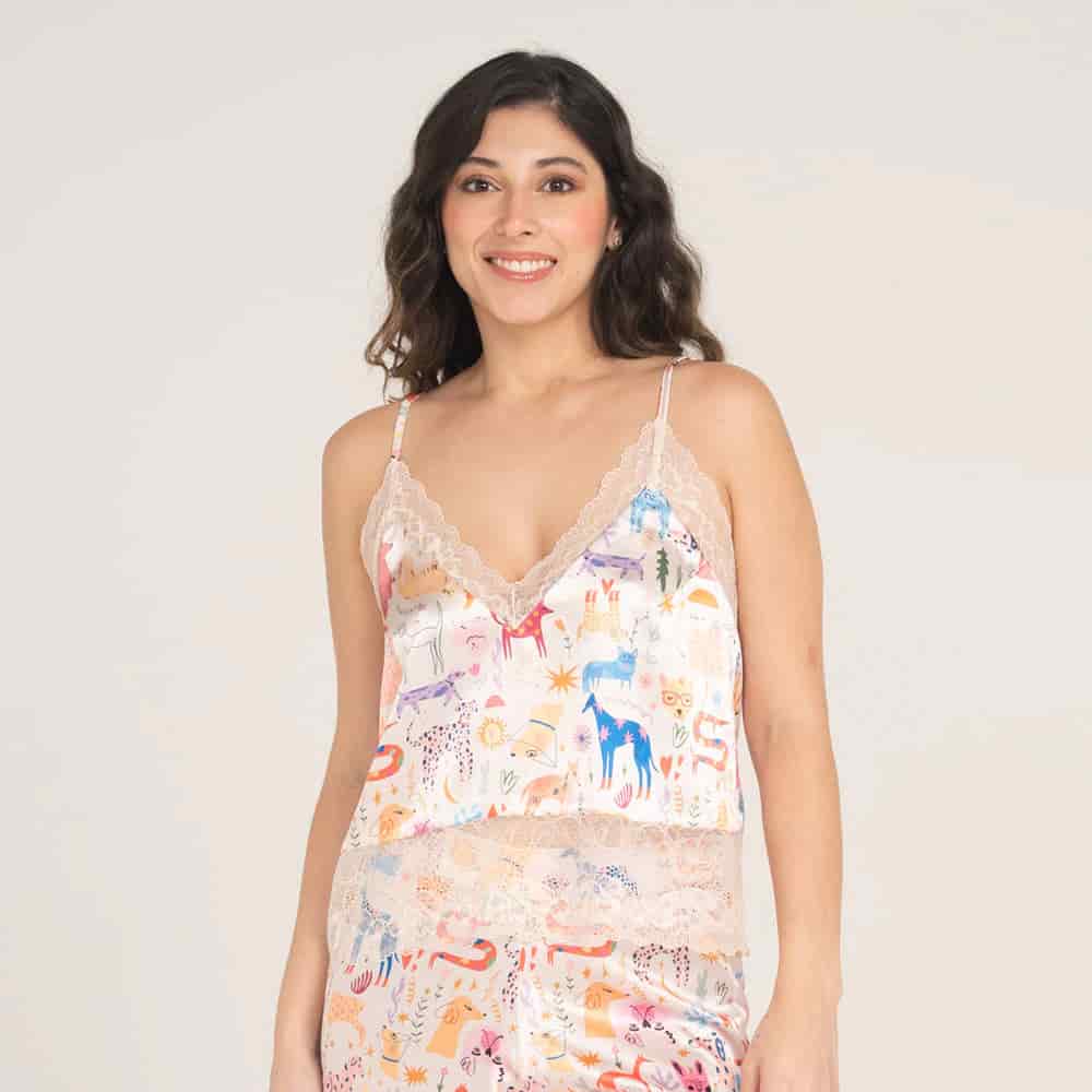 Camisa Satin Tiras Felicidad - miniatura 1
