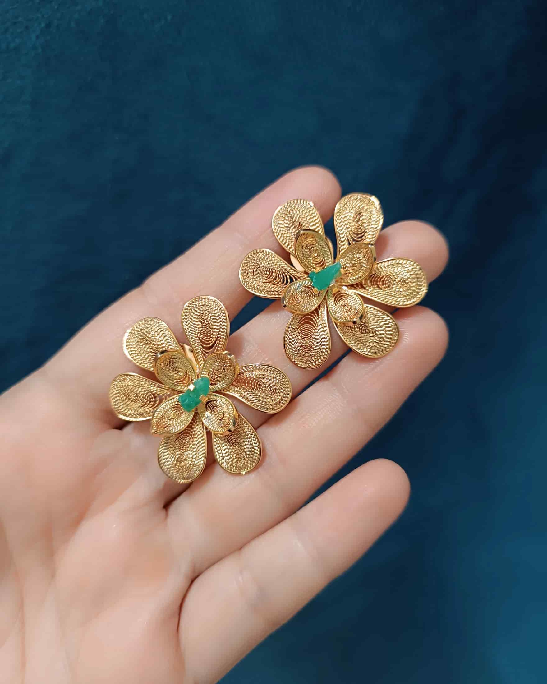 Aretes filigranay esmeralda, Brenda - miniatura 6