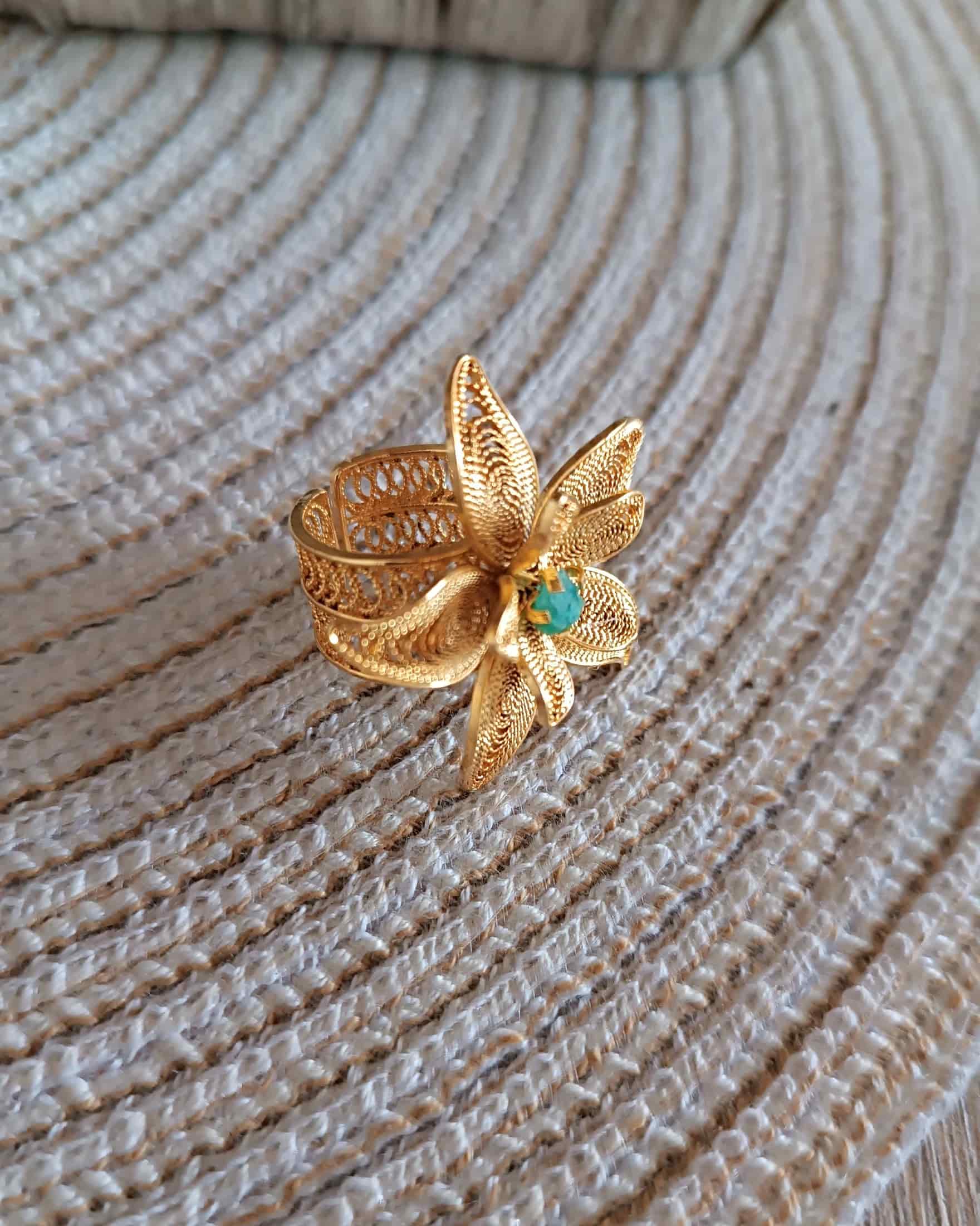Anillo maxi en filigrana con esmeralda Andrea - miniatura 5