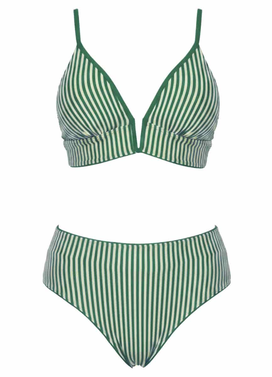 Maaji Eucalyptus Green Parade Long Line Triangle Bikini Top - miniatura 9