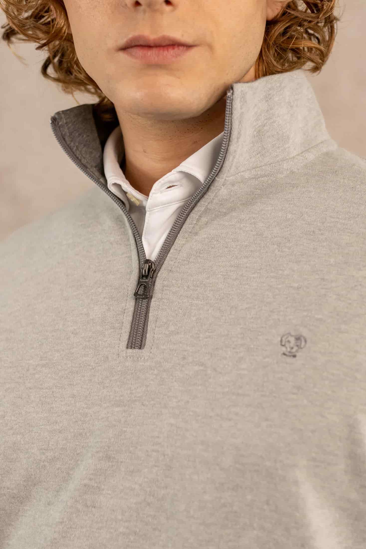 Halfzip Antimancha Gris Jaspe - miniatura 5