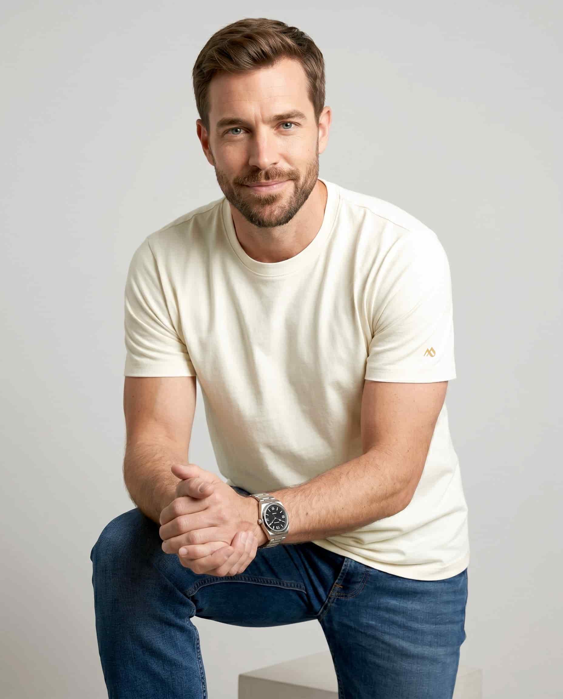 Camiseta Slim Fit Marfil - miniatura 1