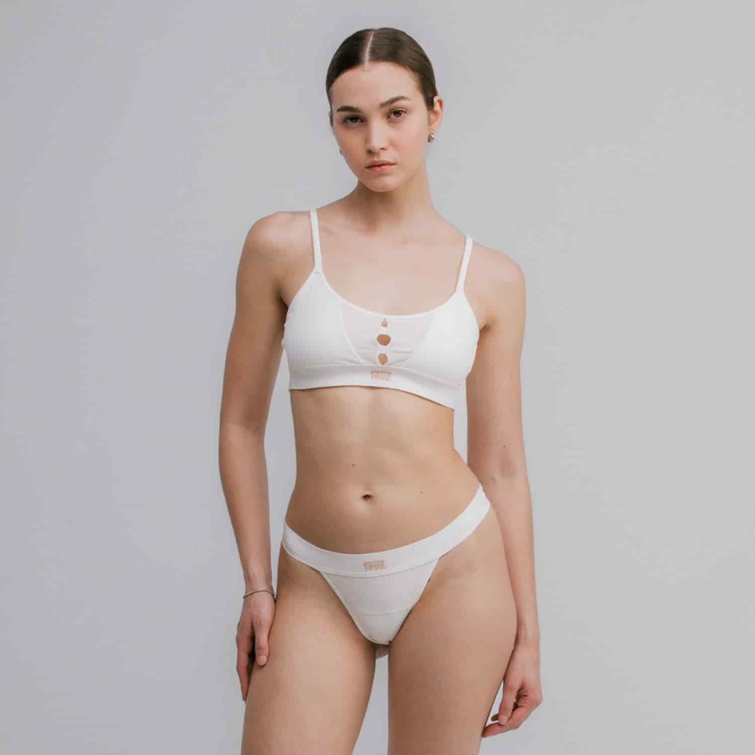 Mesh Cut-Out Top - Cream - miniatura 2