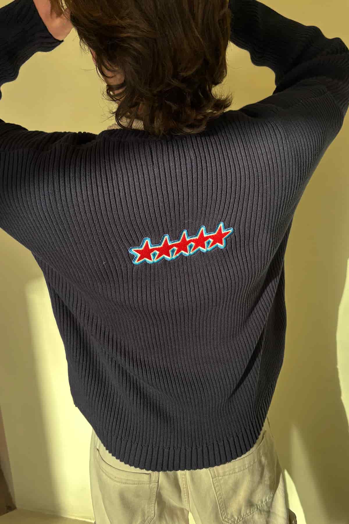 Starry Rib Sweater Navy - miniatura 7