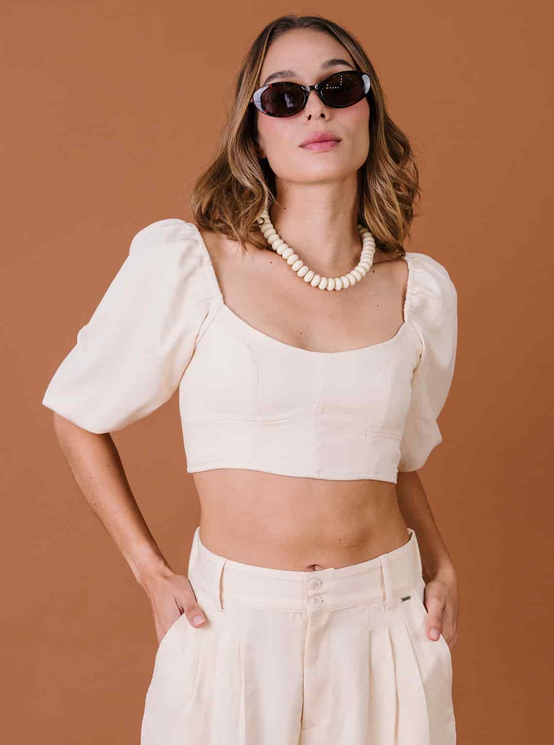 BLUSA CORSET MANTEQUILLA - miniatura 1