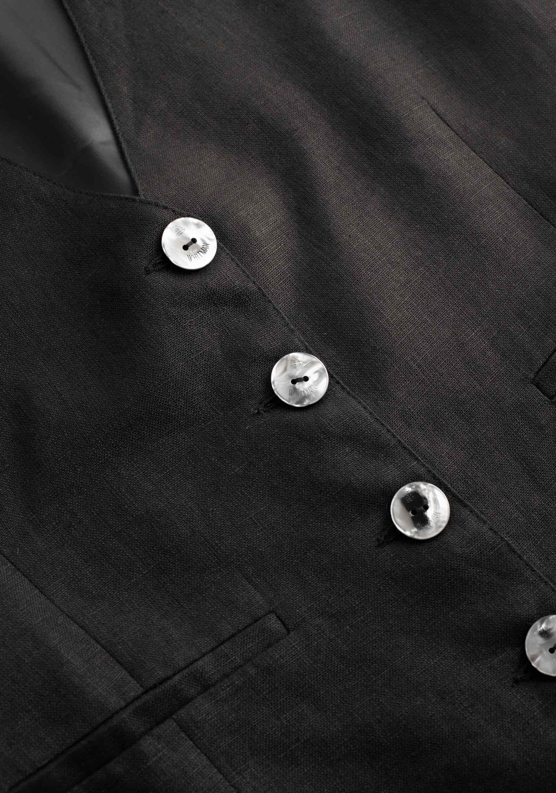 Chaleco M Monroe Lino Negro - miniatura 4