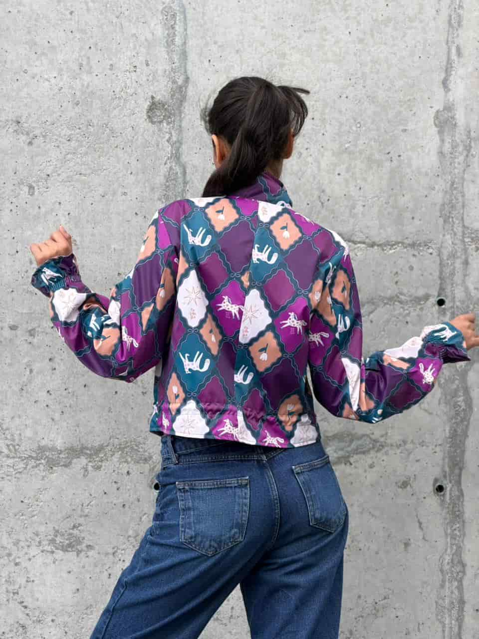 Chaqueta Corta Rombos Morado - miniatura 4