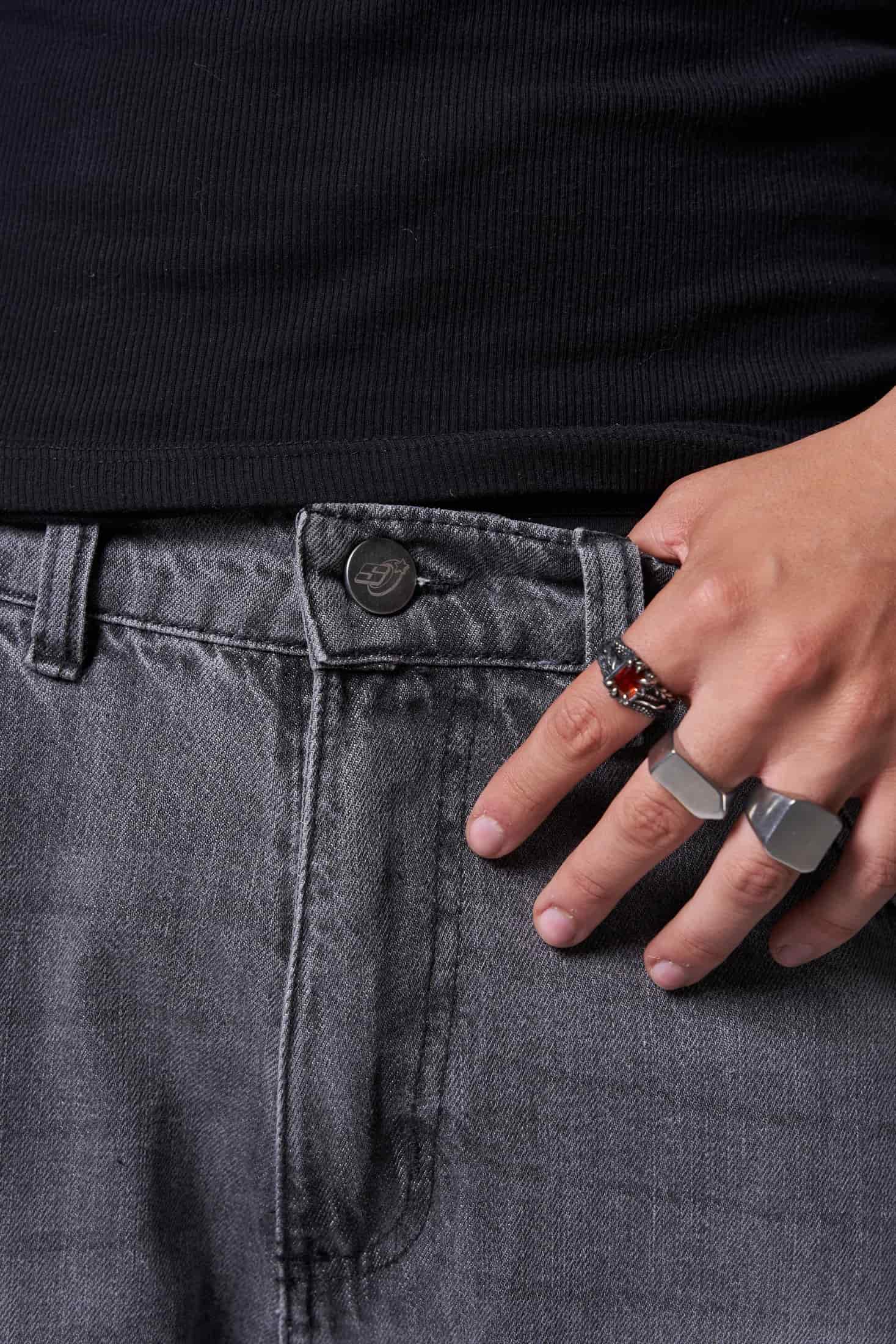 JEANS BAGGY 8 BOLSILLOS PARCHE GRIS CLARO - miniatura 5