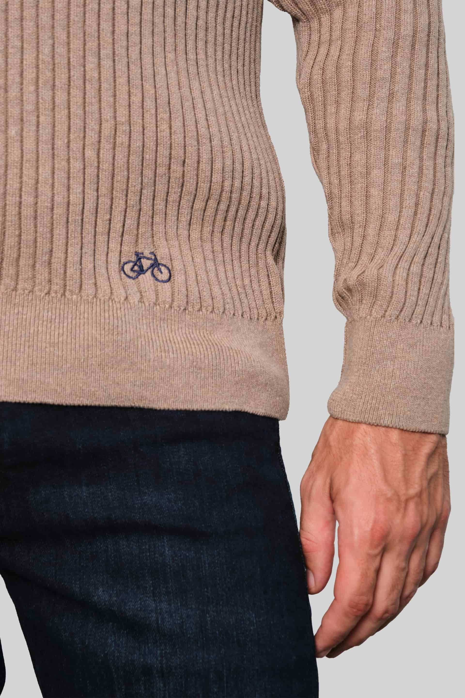 SACO LINED HALF ZIP BEIGE - miniatura 3