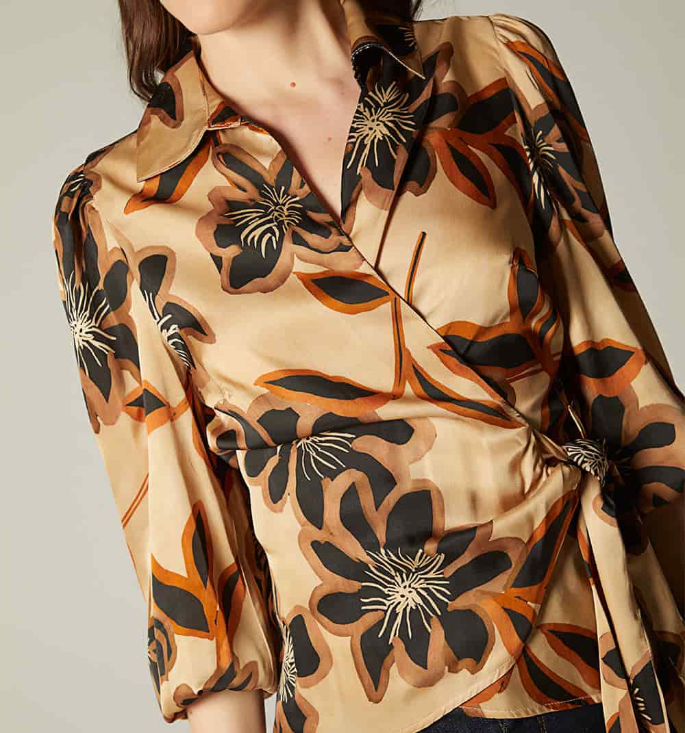 Blusa cruzada manga larga - miniatura 3